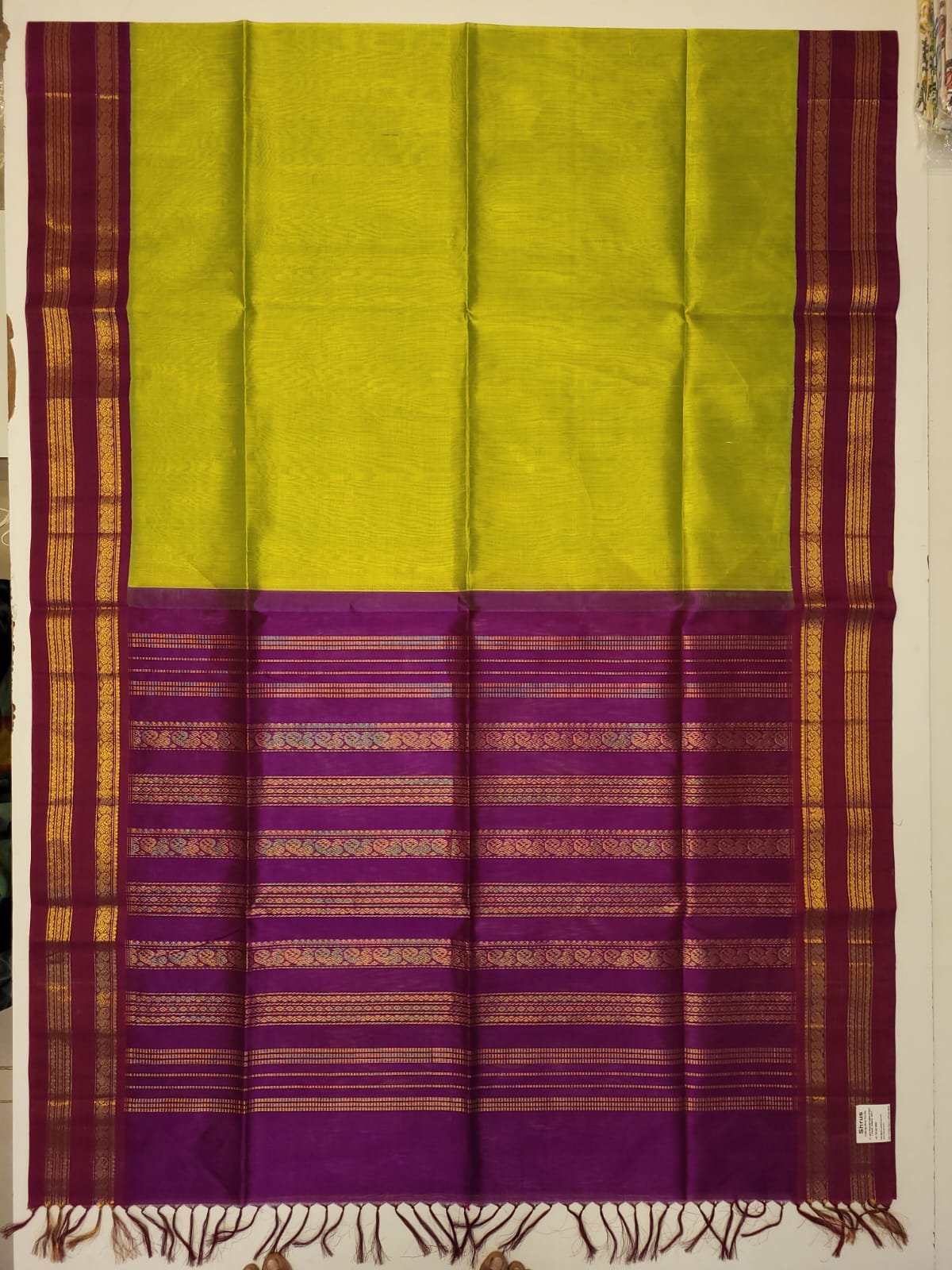 Green & Pink -  Silk Cotton Saree