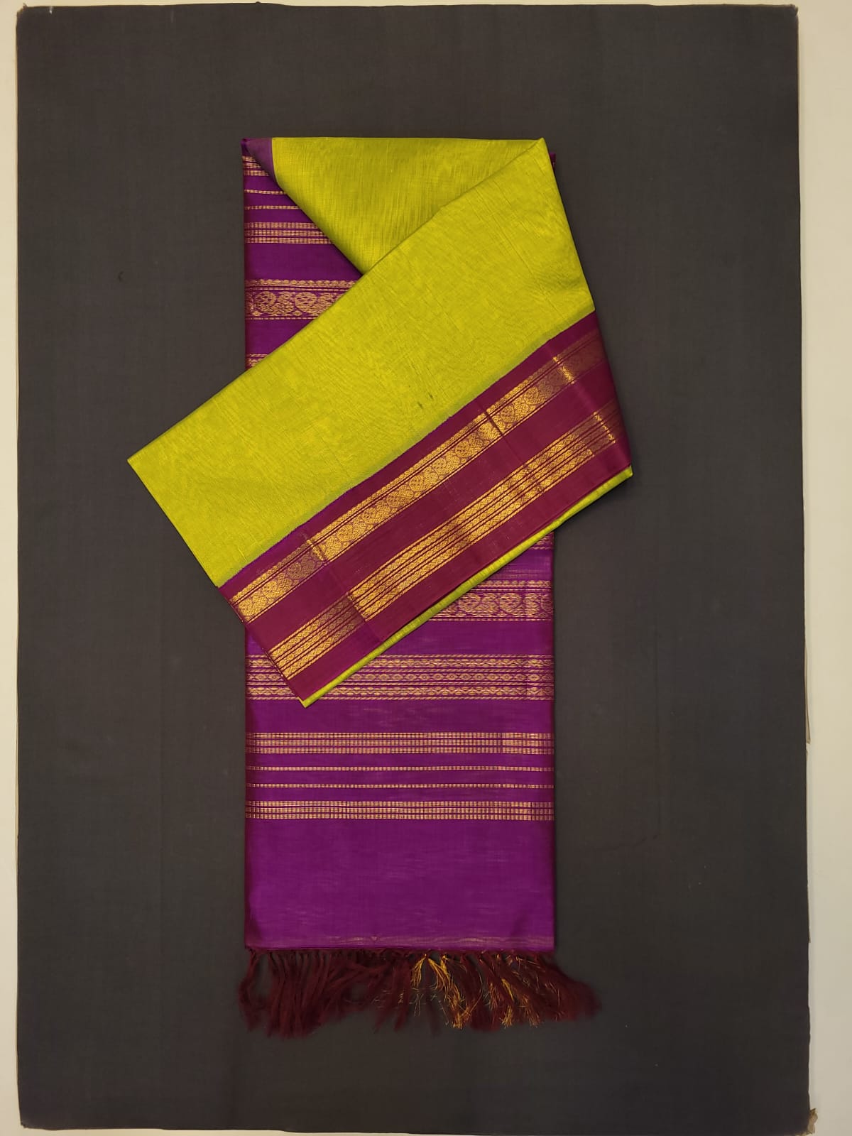 Green & Pink -  Silk Cotton Saree