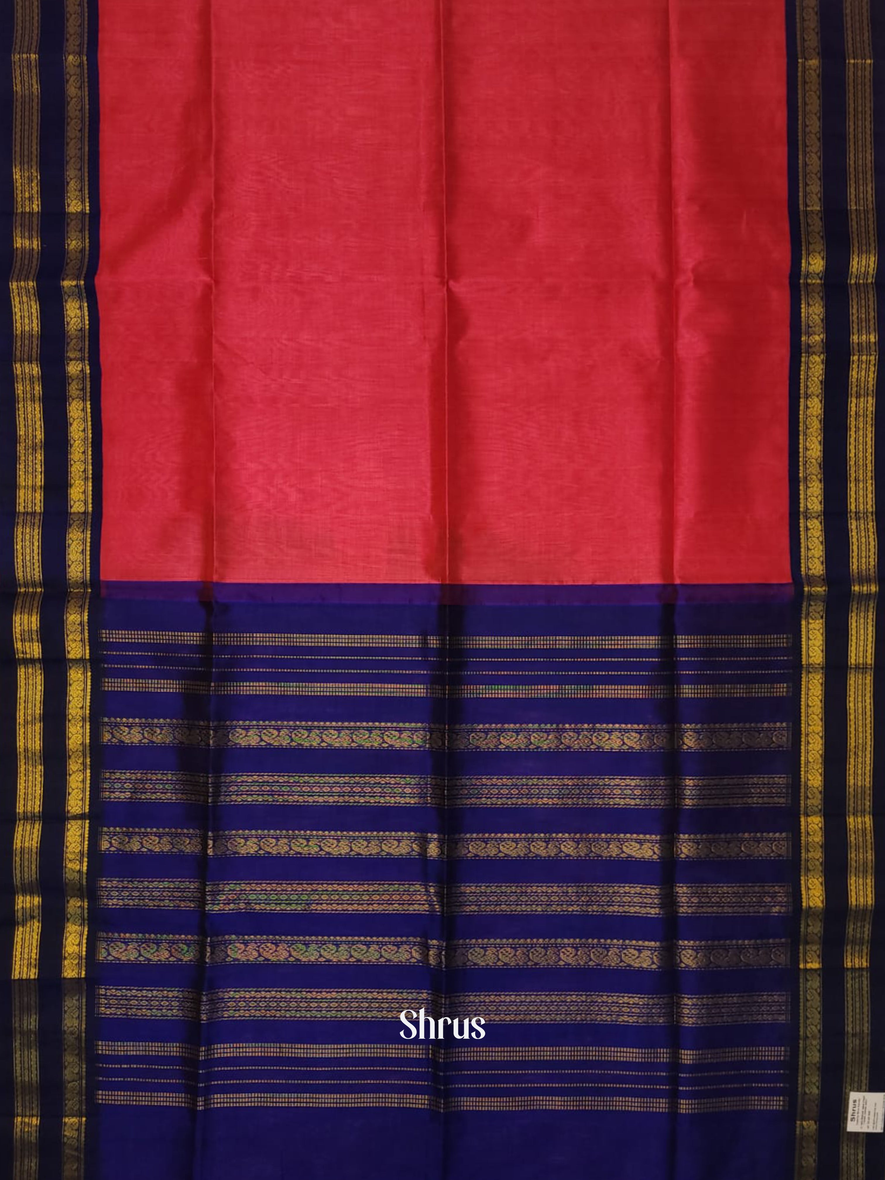 Pink & Blue - Silk Cotton Saree