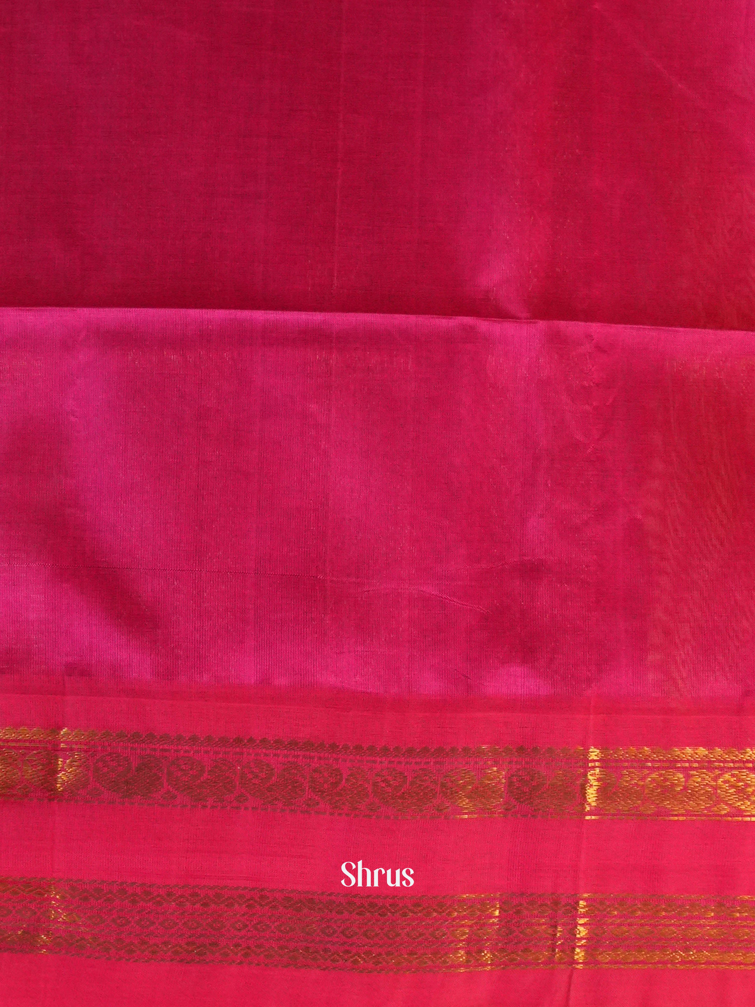 Blue & Pink - Silk Cotton Saree