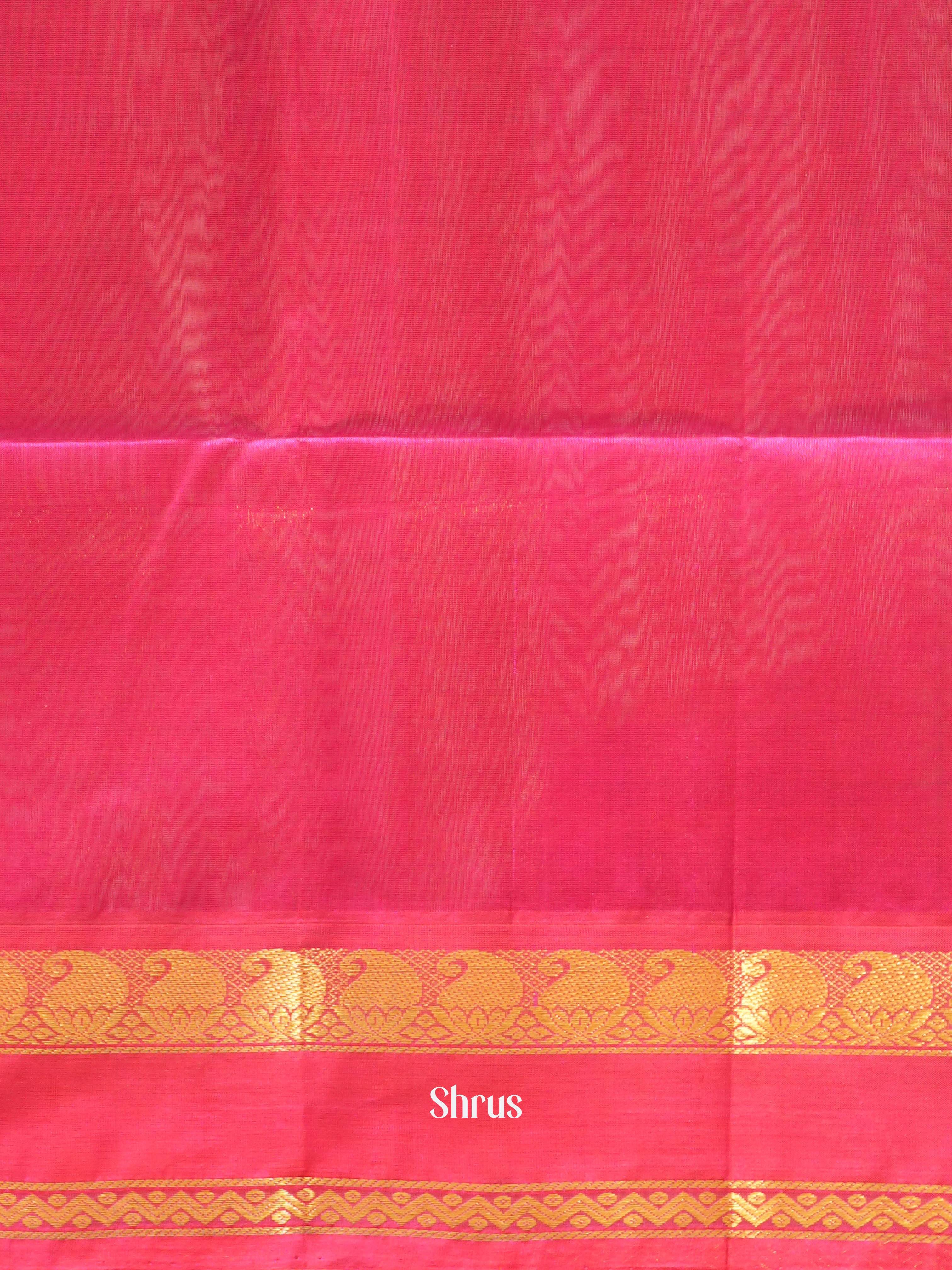 Blue & Pink - Silk Cotton Saree