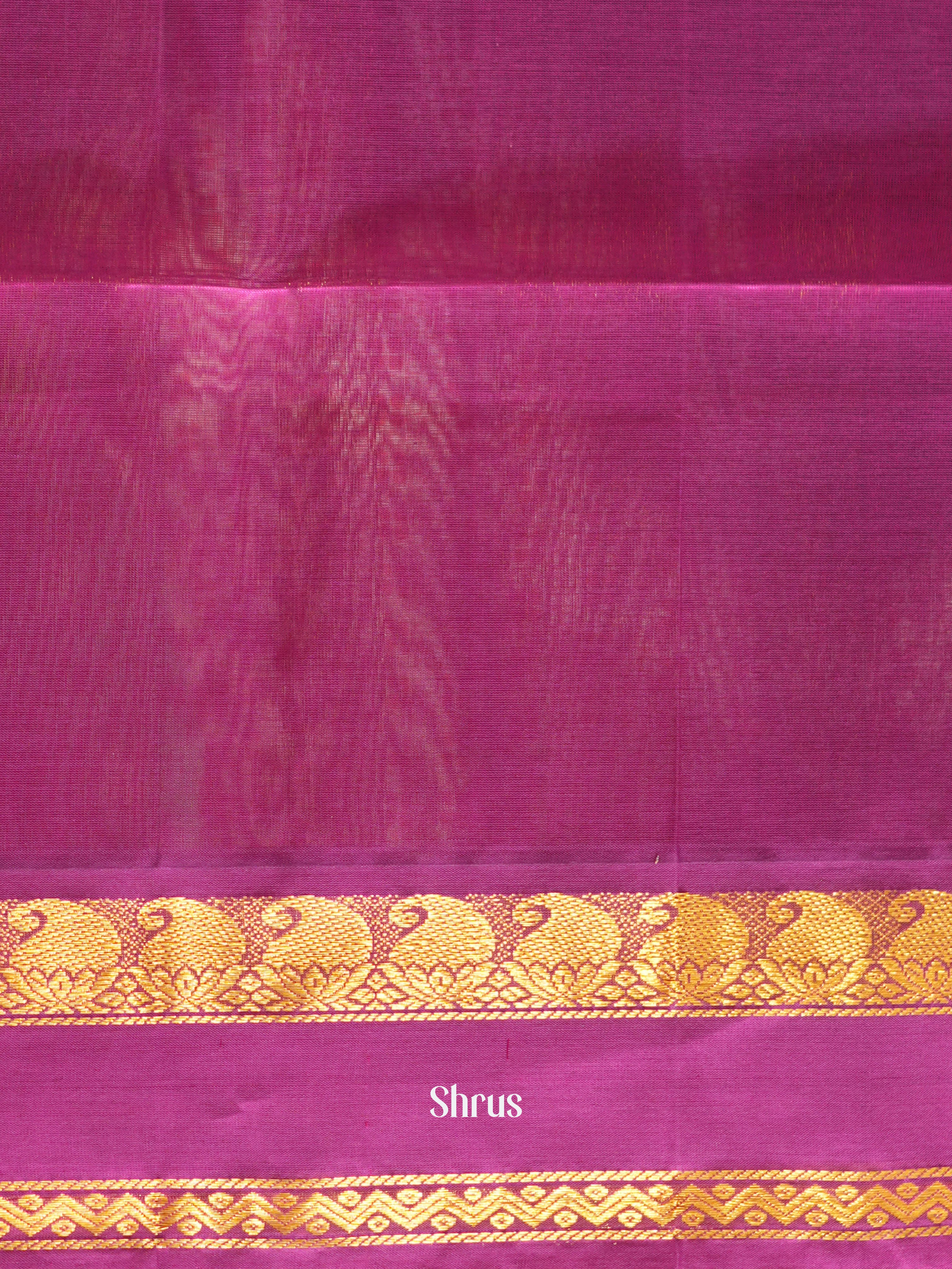 Green & Majenta - Silk cotton Saree