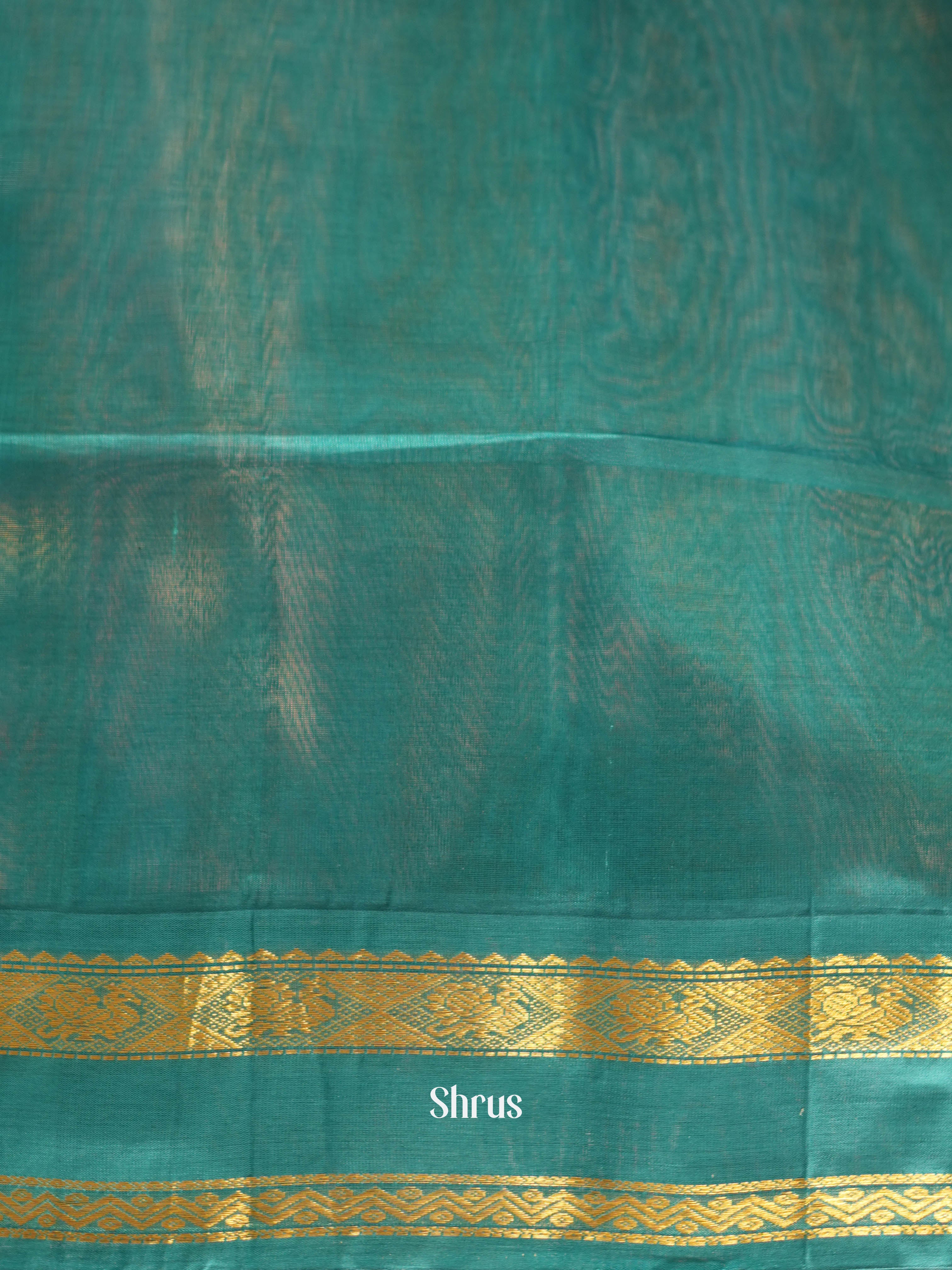 Purple & Teal - Silk Cotton Saree