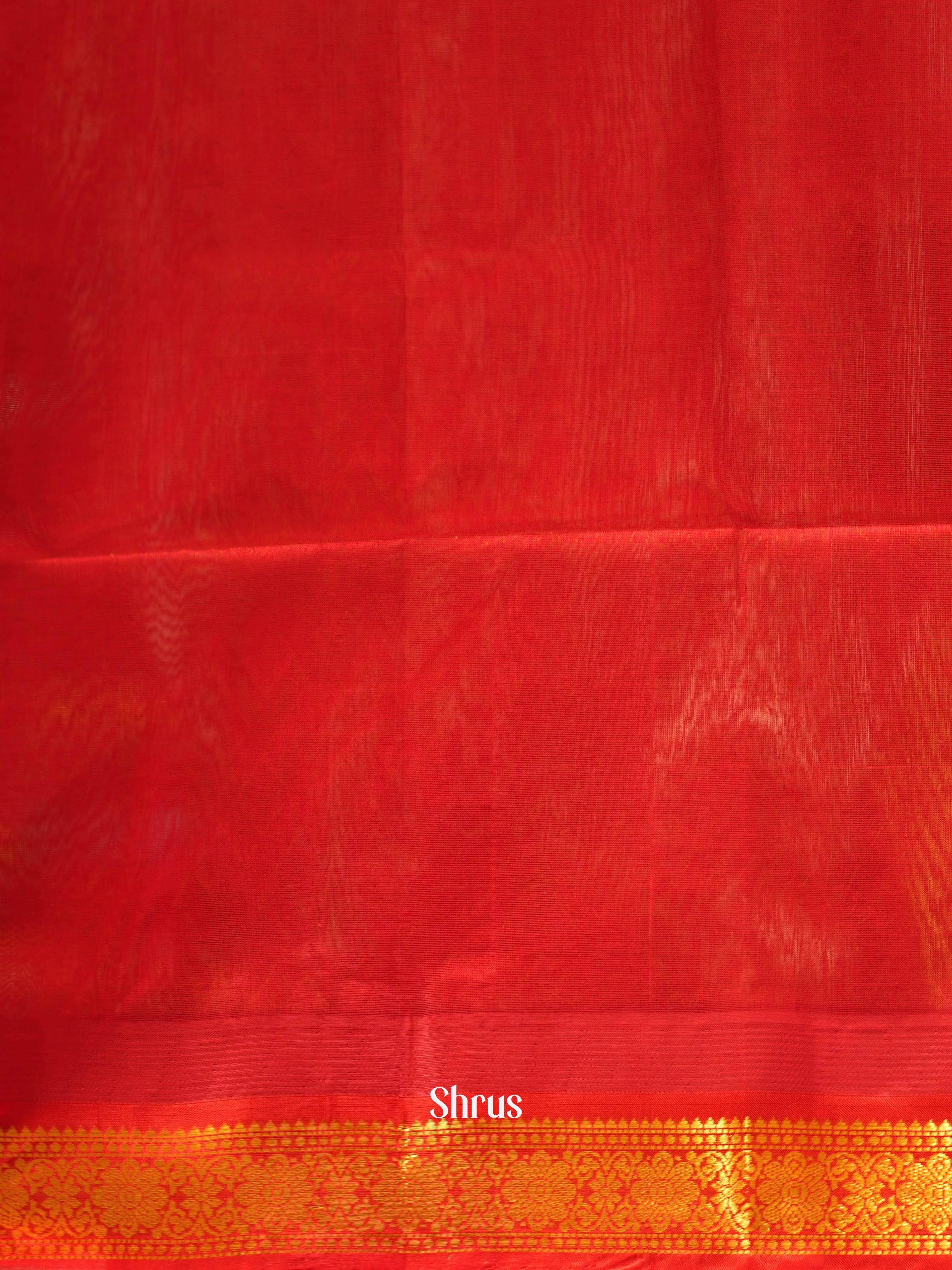 Cream & Red - Silk Cotton Saree