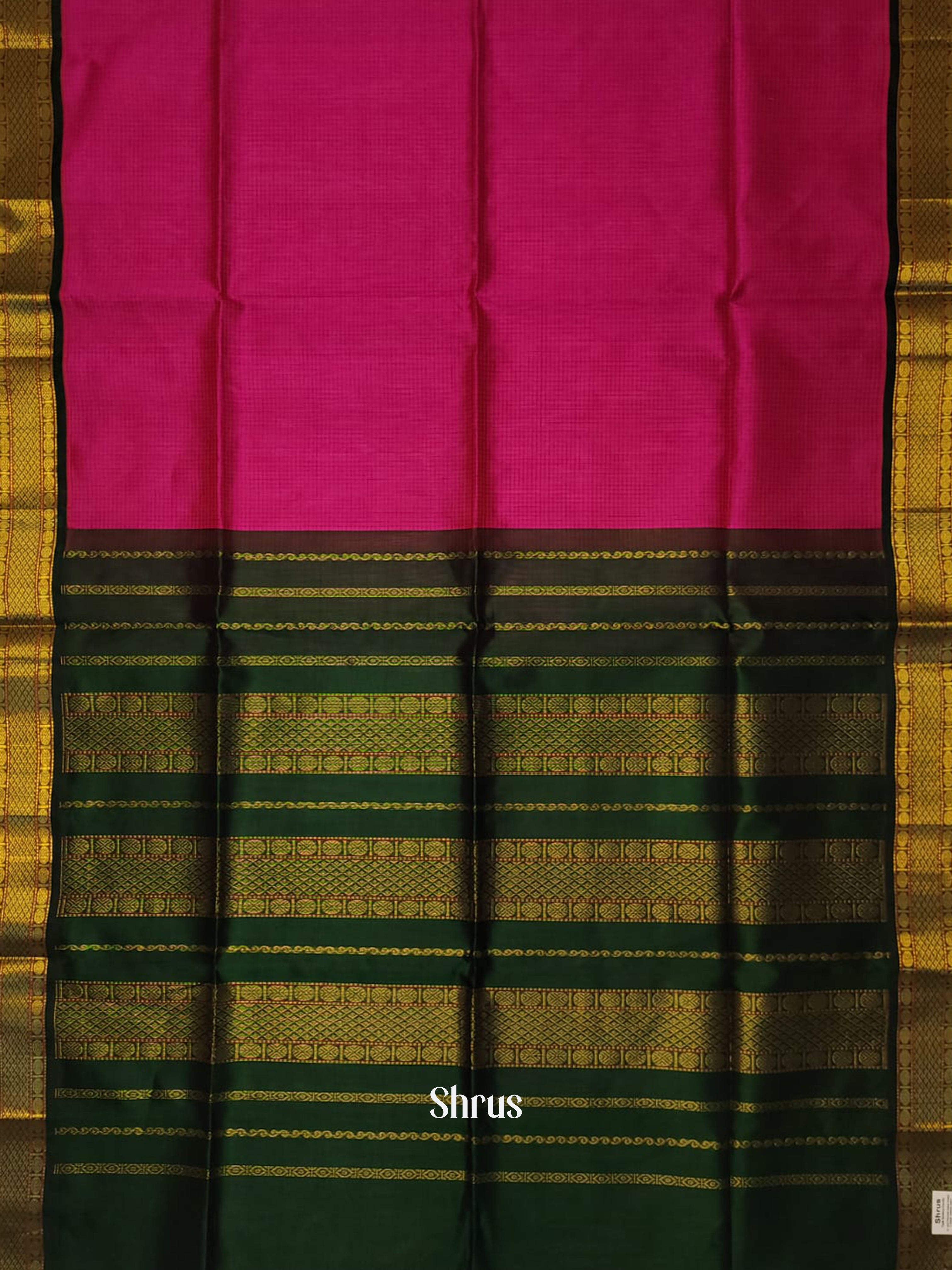 Pink & Green - Silk Cotton Saree