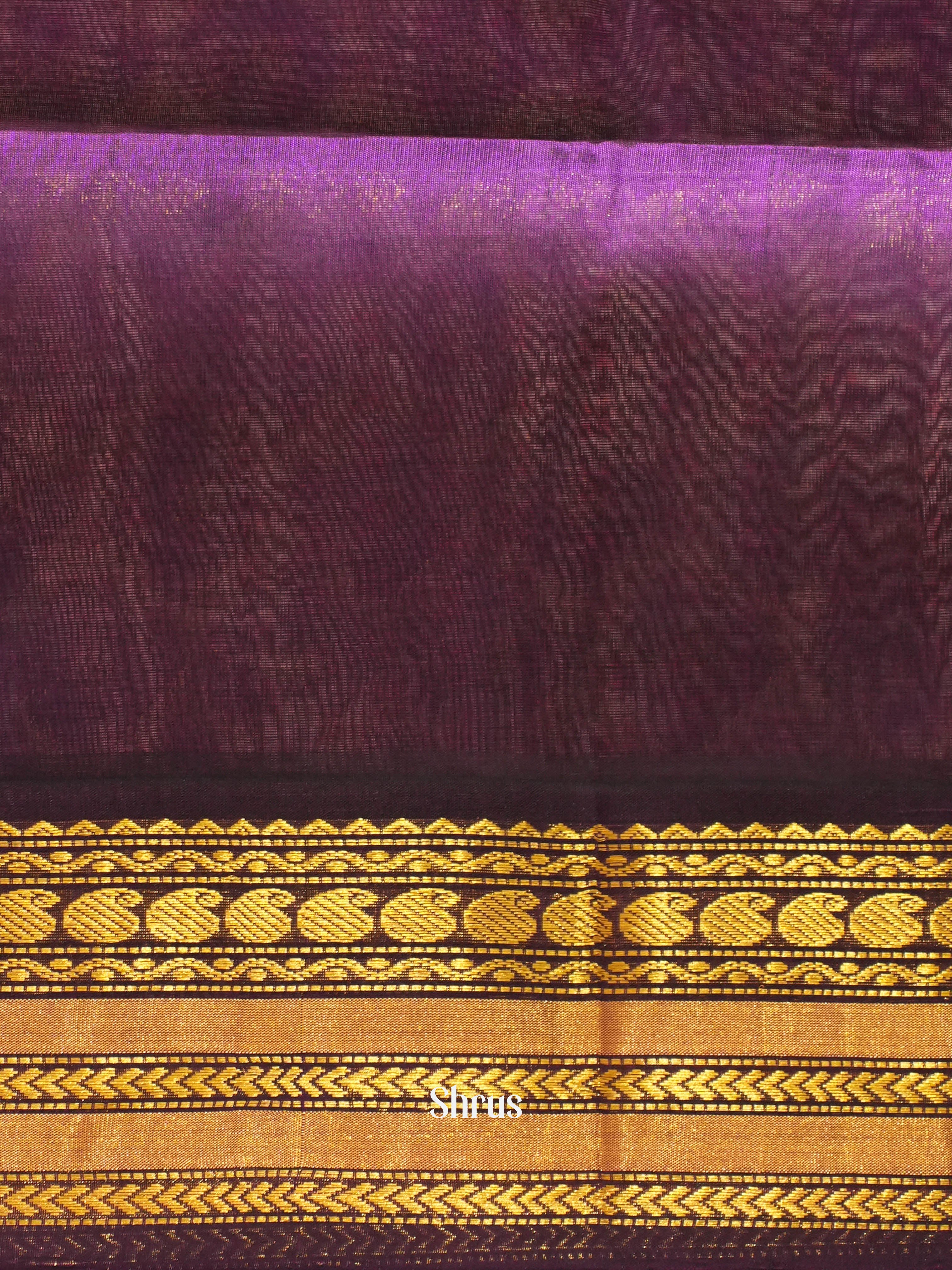 Blue & Purple - Silk Cotton Saree