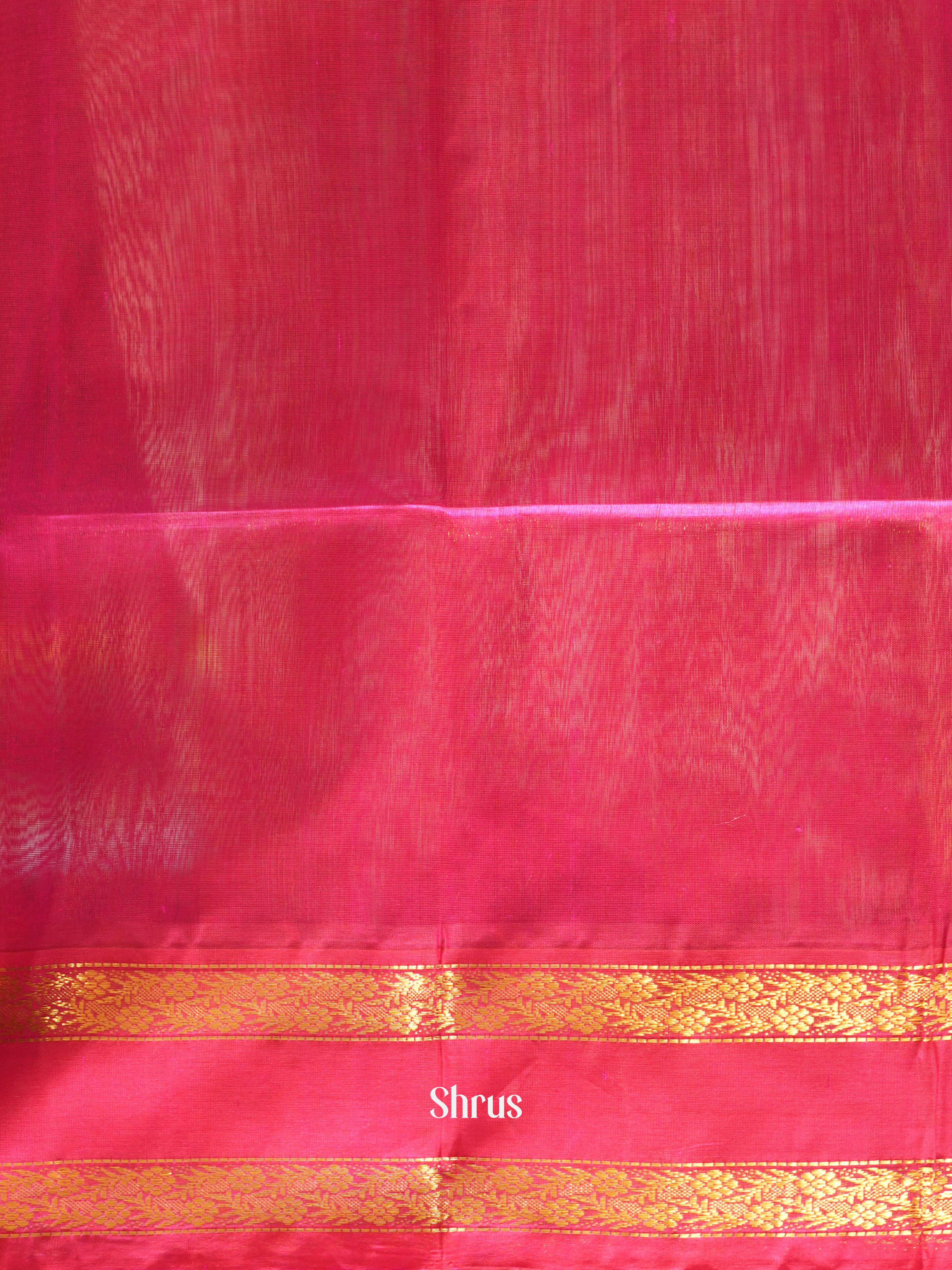 Dusty Green & Pink - Silk Cotton Saree