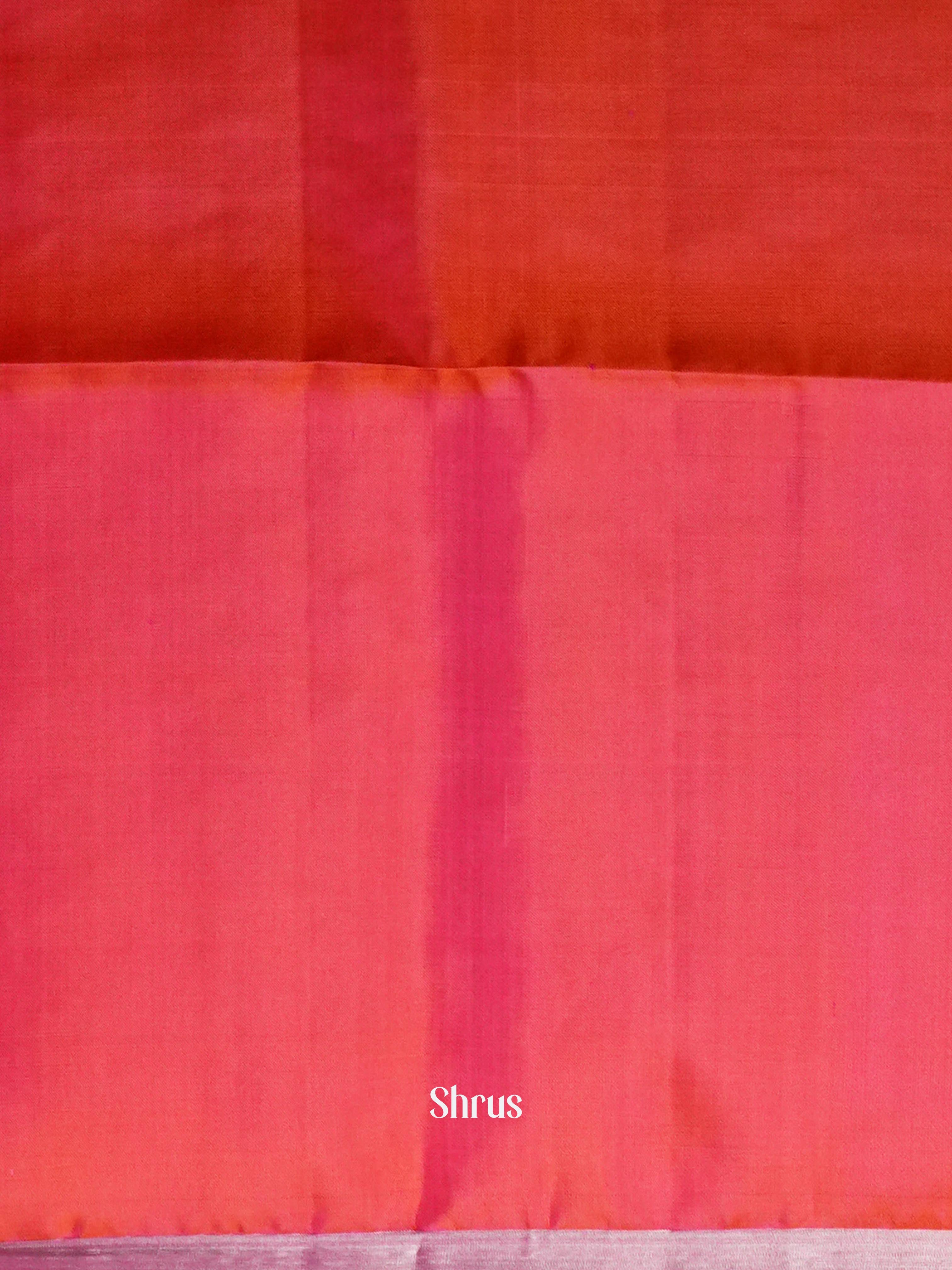 Double Shaded Rosy Orange - Soft Silk Saree