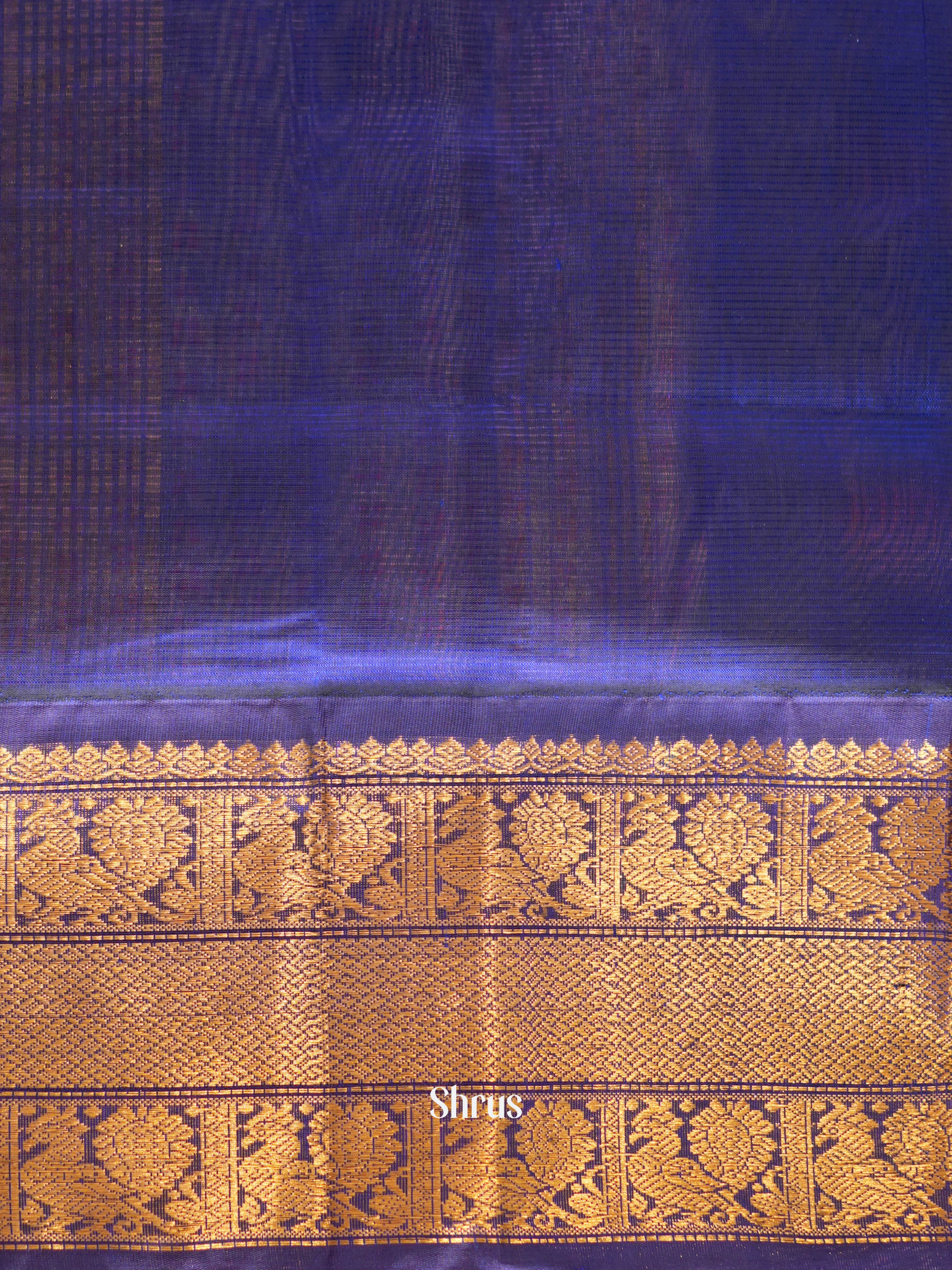 Mustardy Green & Blue - Silk Cotton Saree