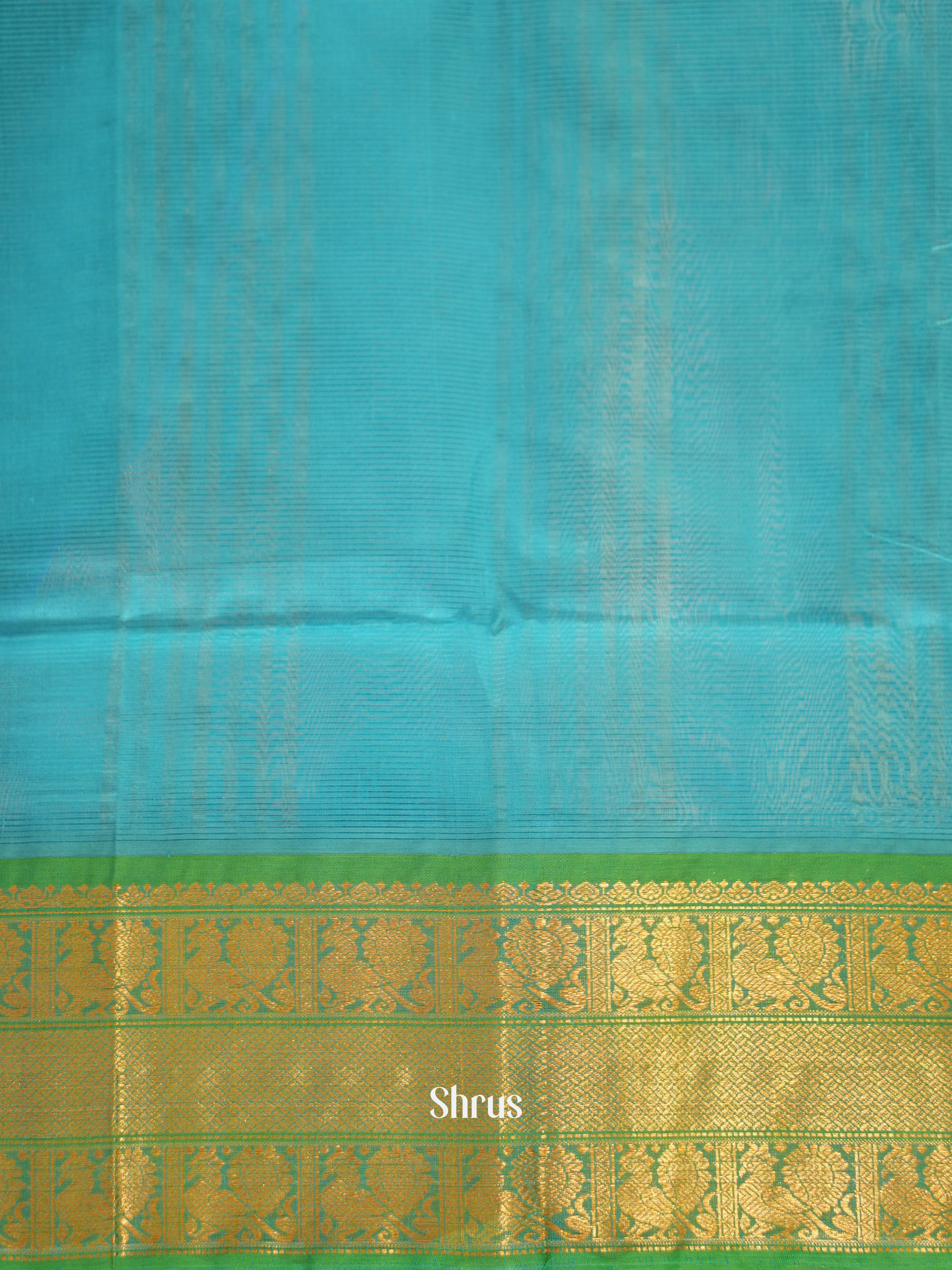 Blue & Teal - Silk Cotton Saree