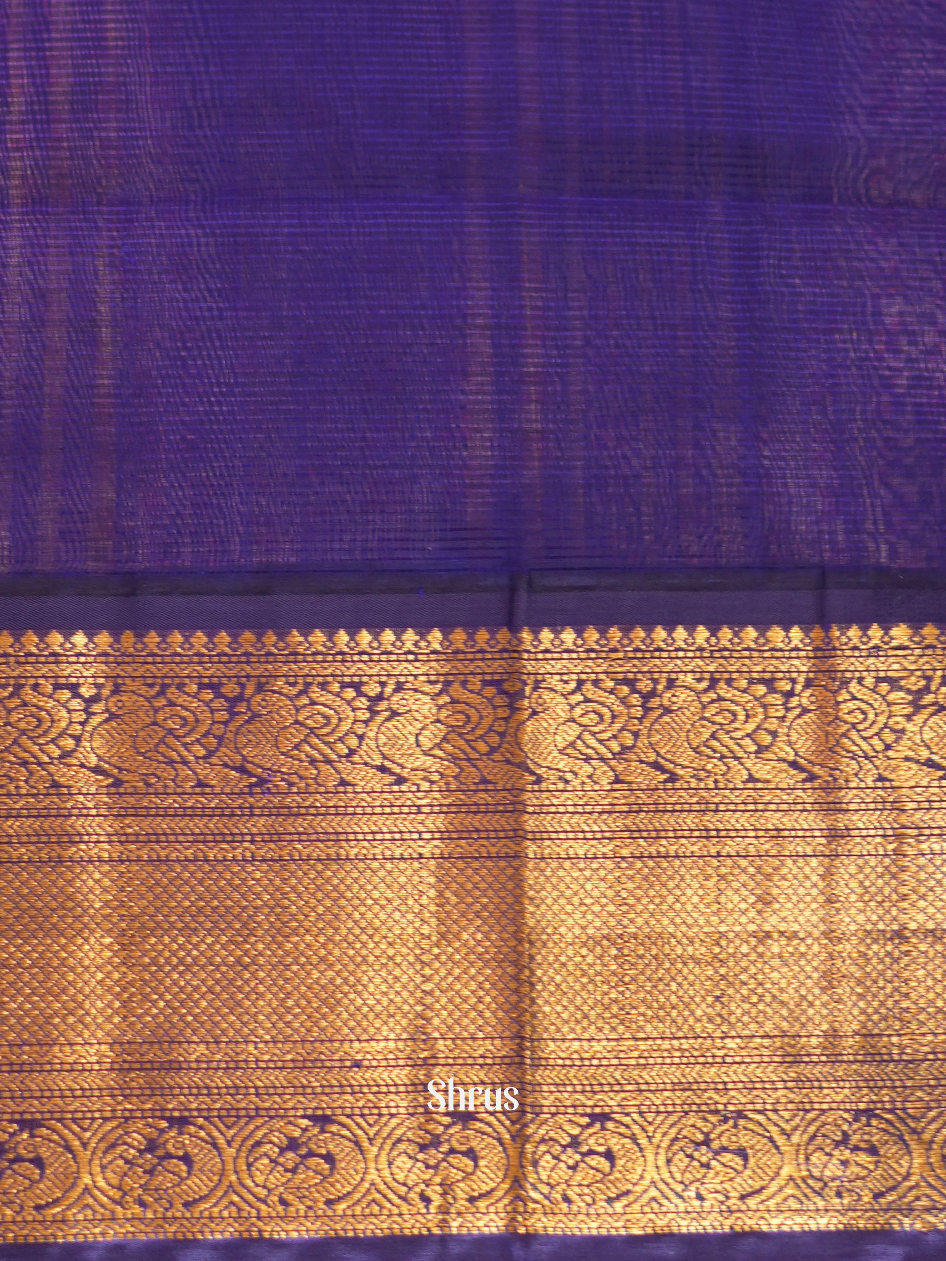 Peach  & Blue - Silk Cotton Saree