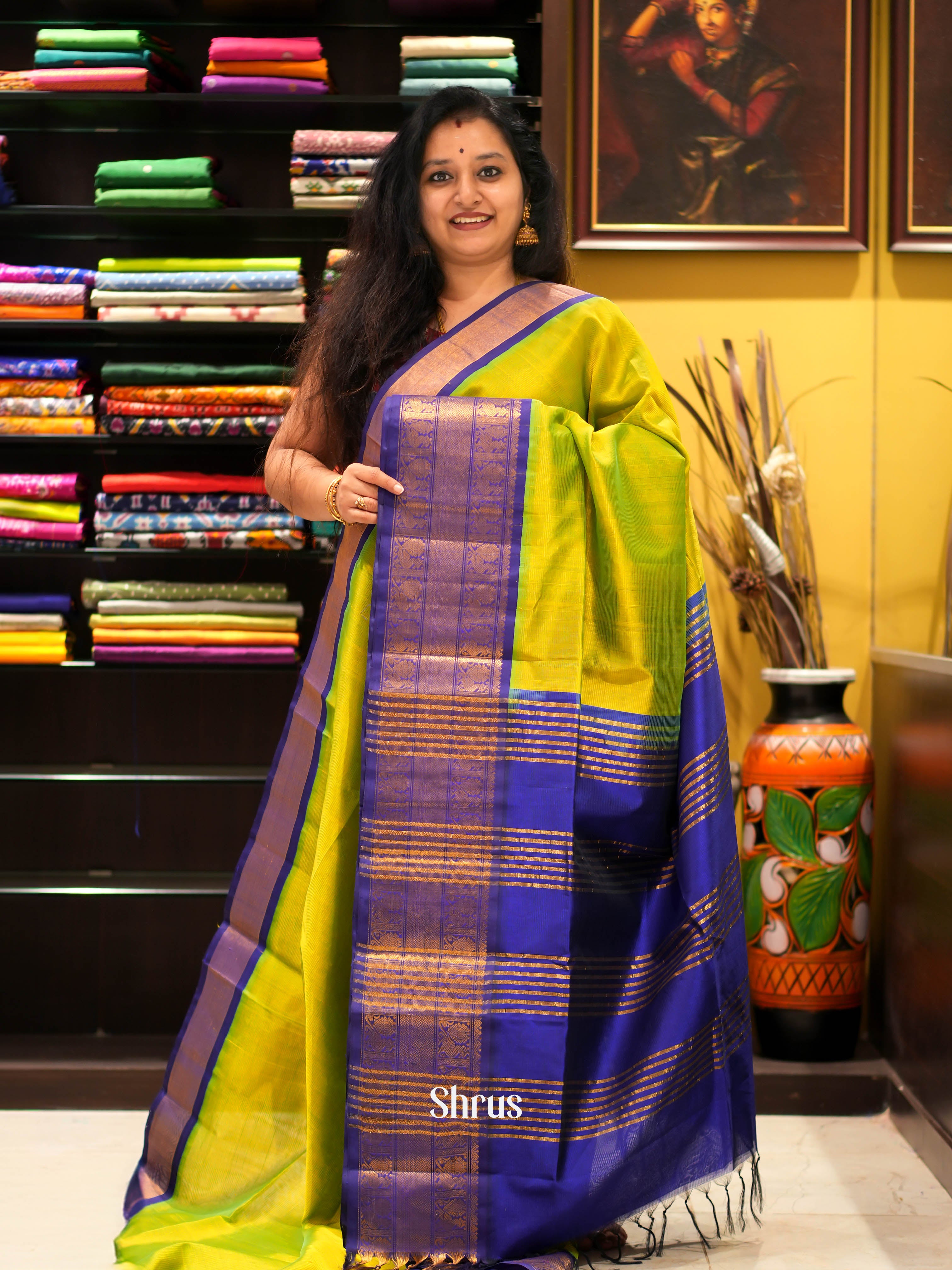 Green & Blue - Silk Cotton Saree