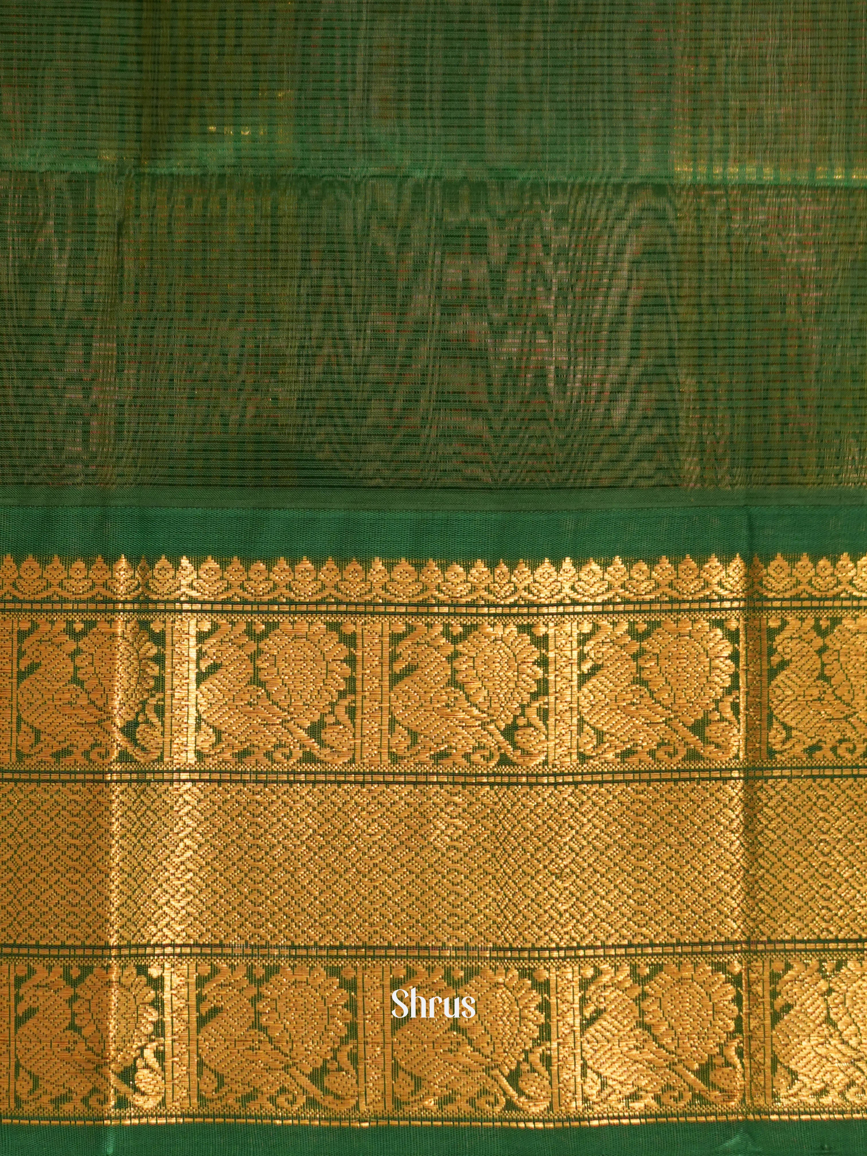 Yellow & Green - Silk Cotton Saree