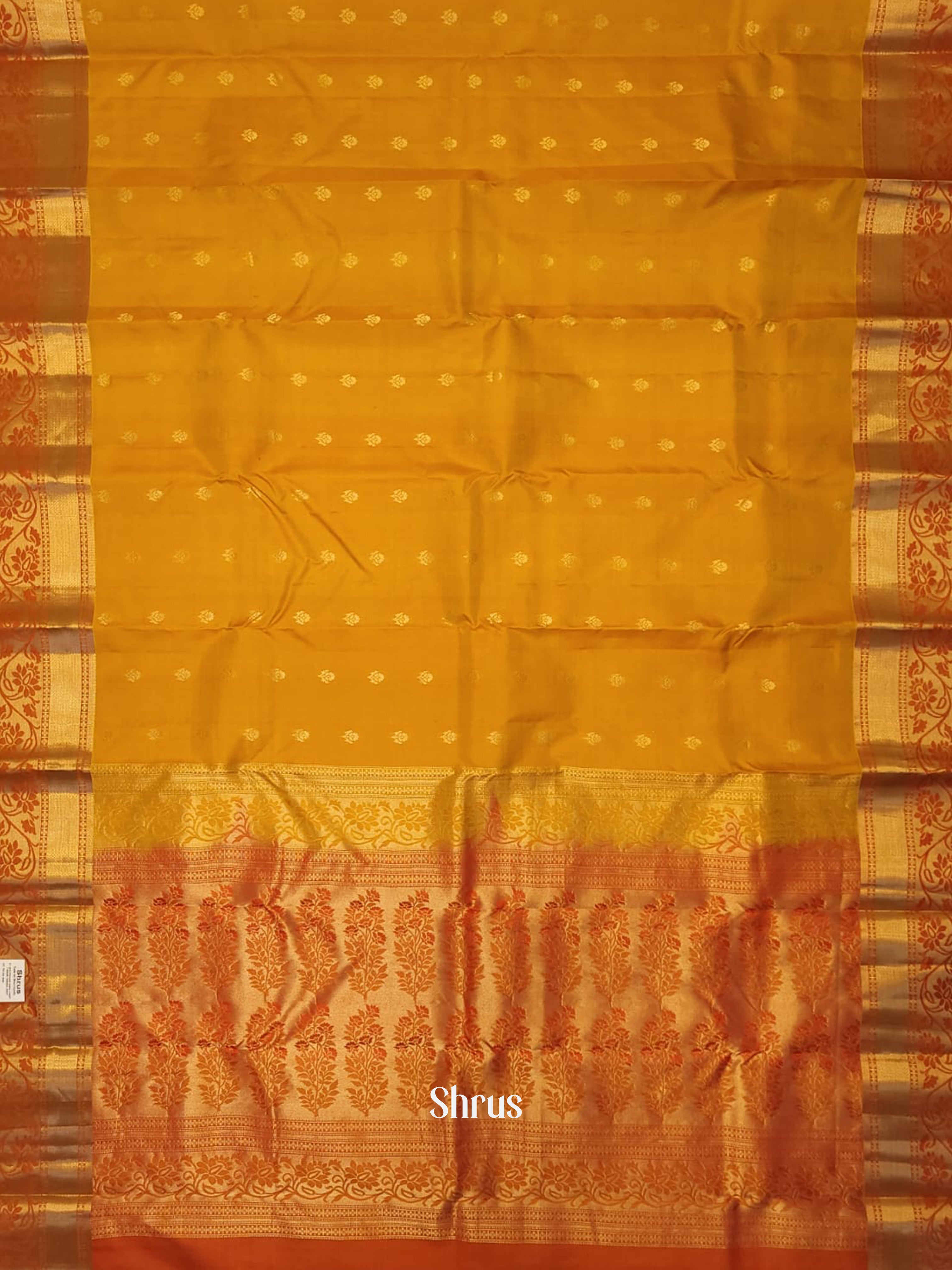 Yellow & Orange - Kanchipuram silk Saree