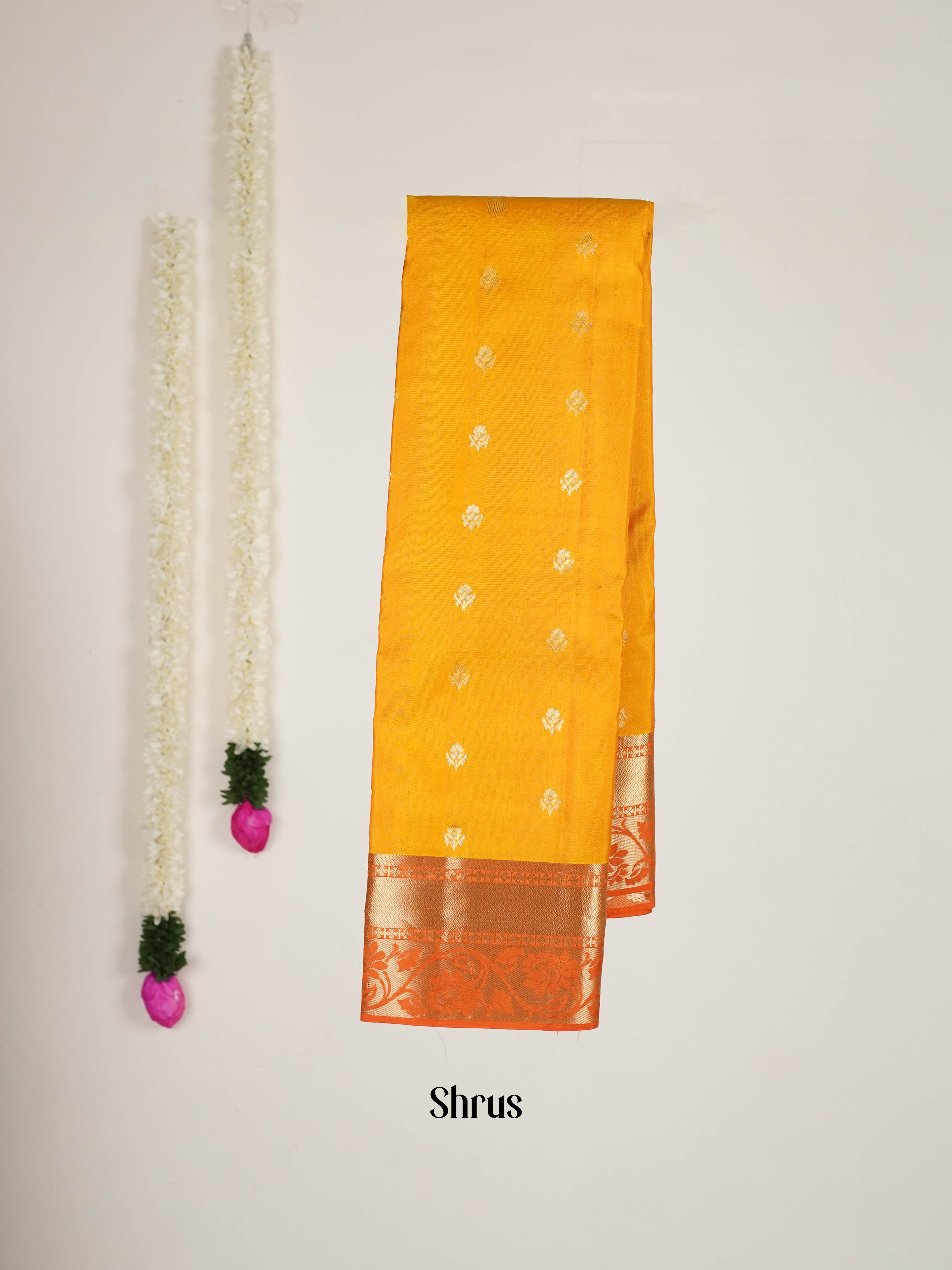 Yellow & Orange - Kanchipuram silk Saree