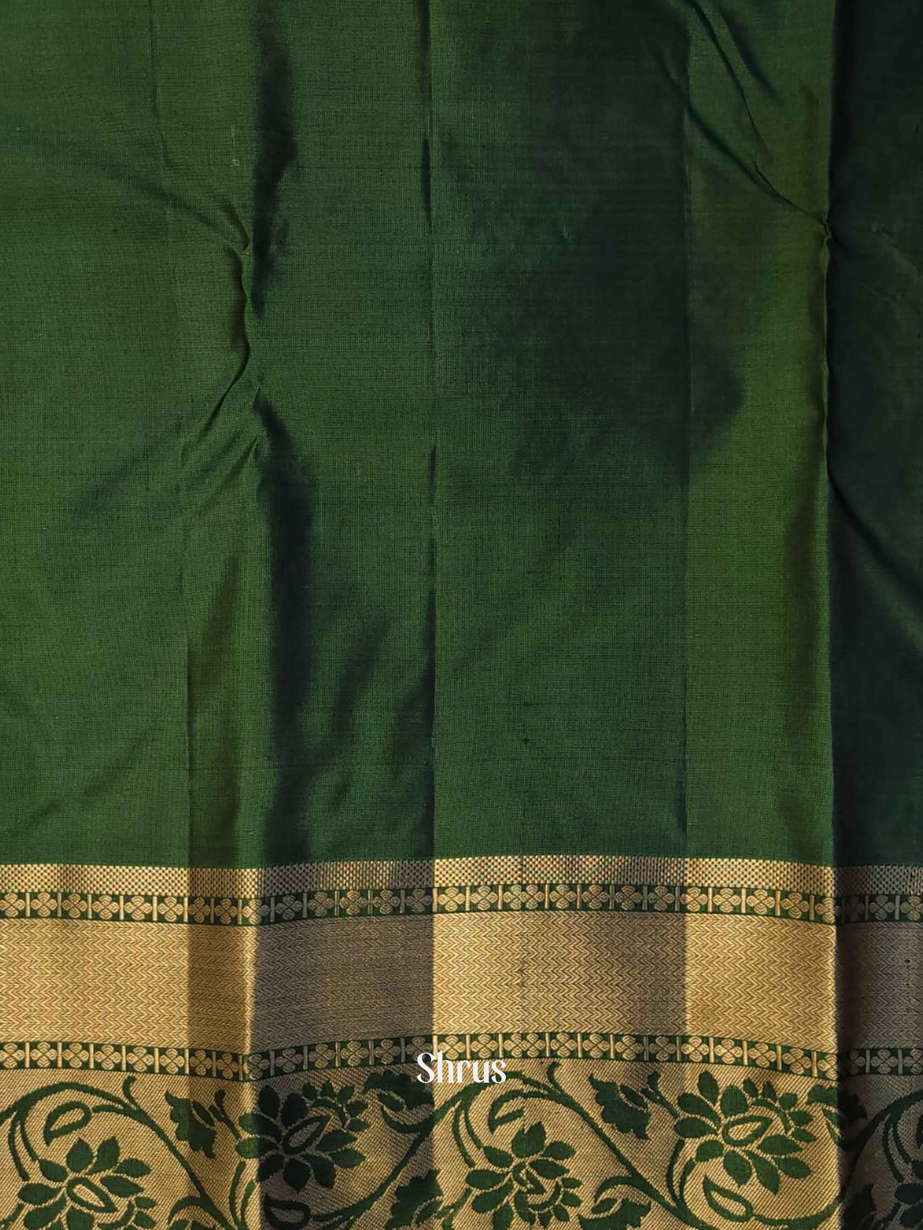 Brinjal & Green - Kanchipuram silk Saree