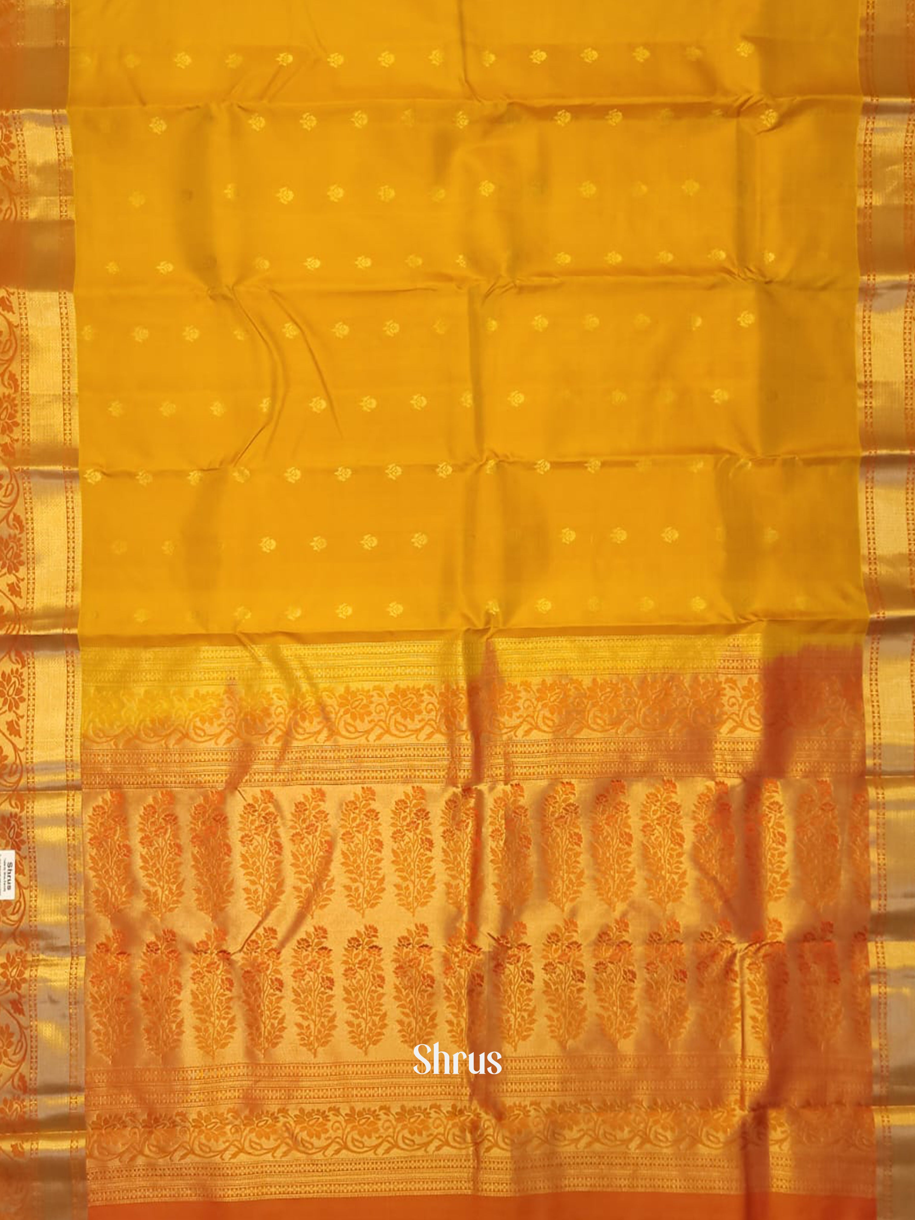 Yellow & Orange- Kanchipuram silk Saree