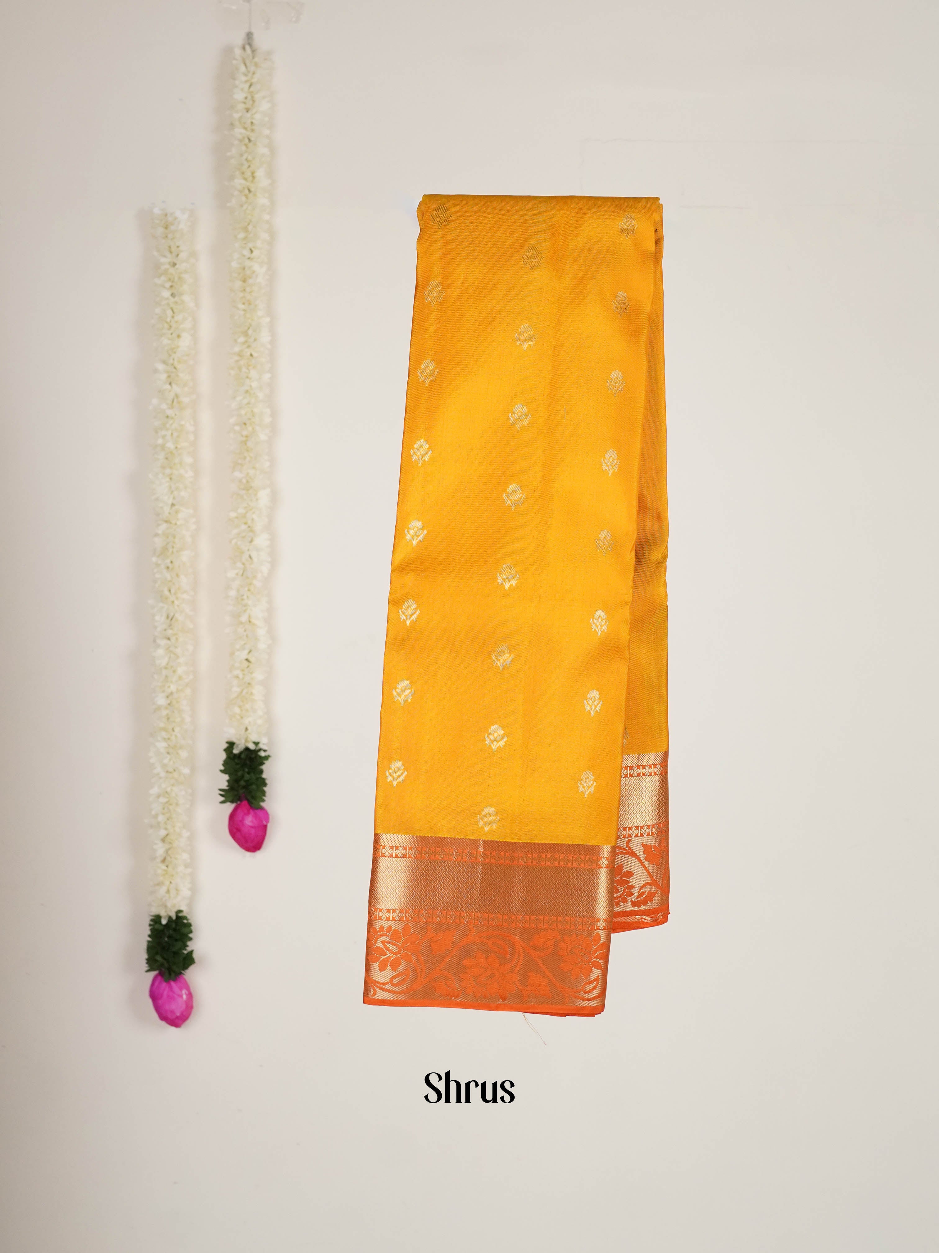 Yellow & Orange- Kanchipuram silk Saree