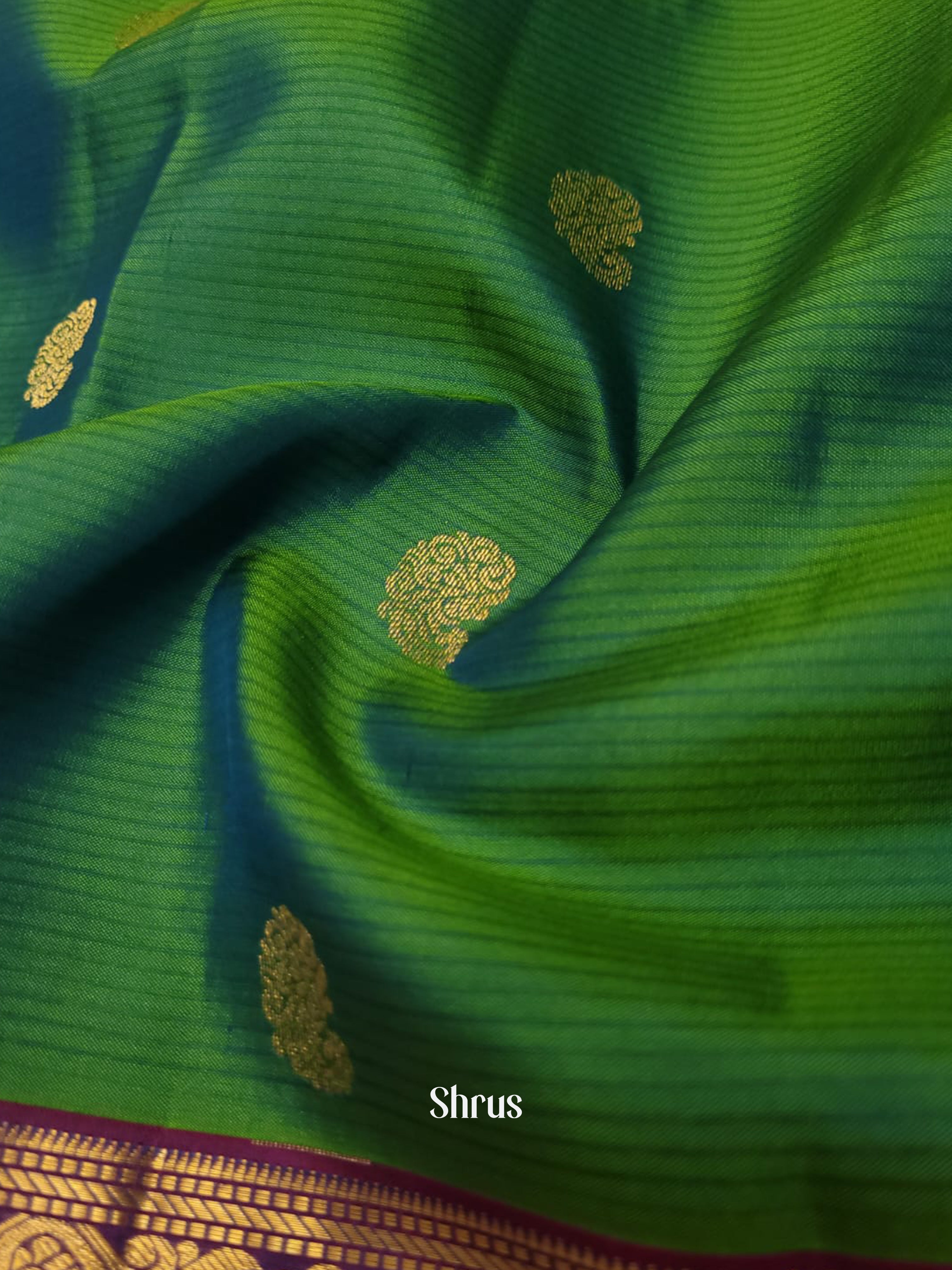 Green & Purple - Kanchipuram silk Saree