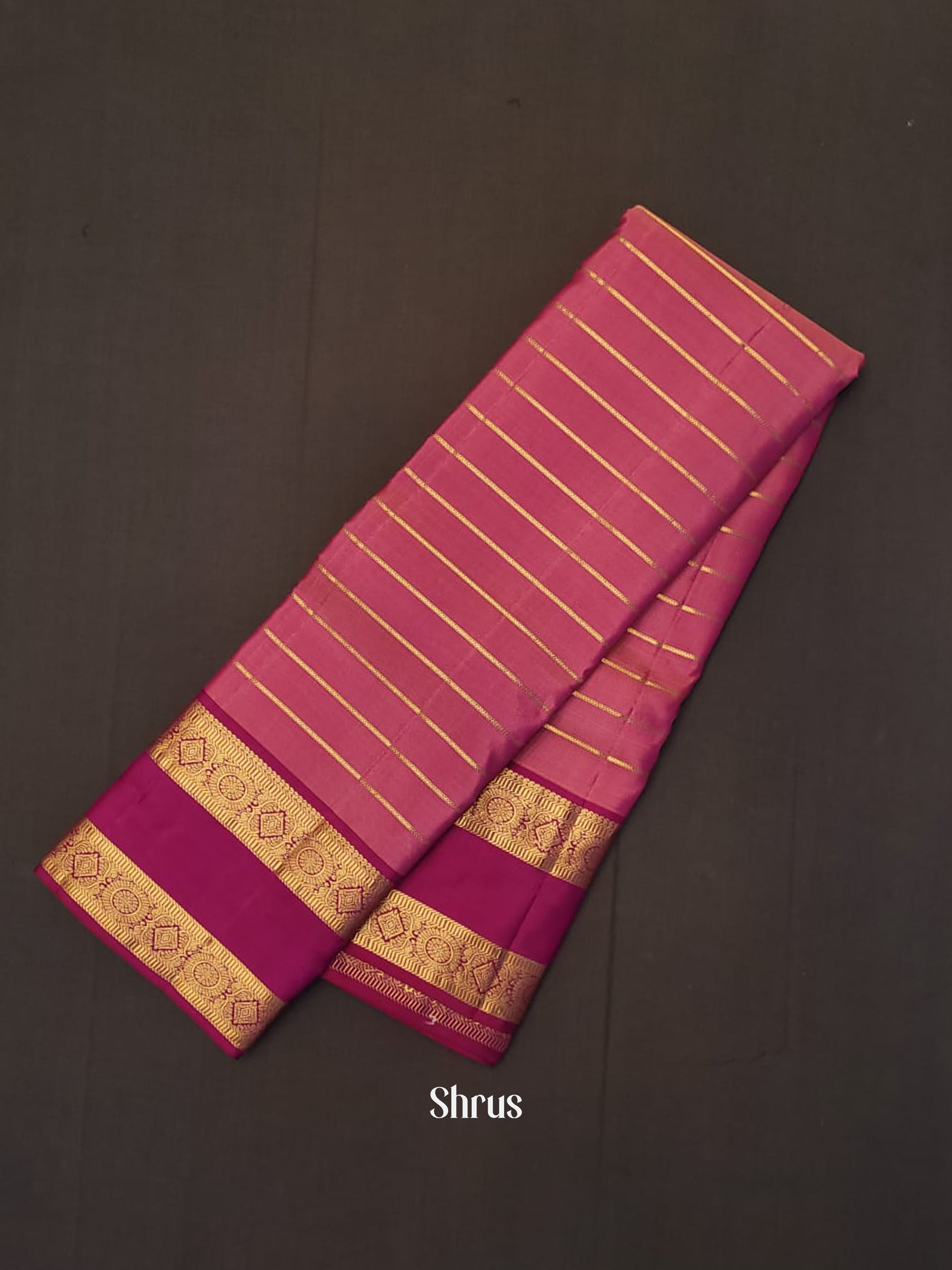 Pink & Dark Pink - Kanchipuram silk Saree