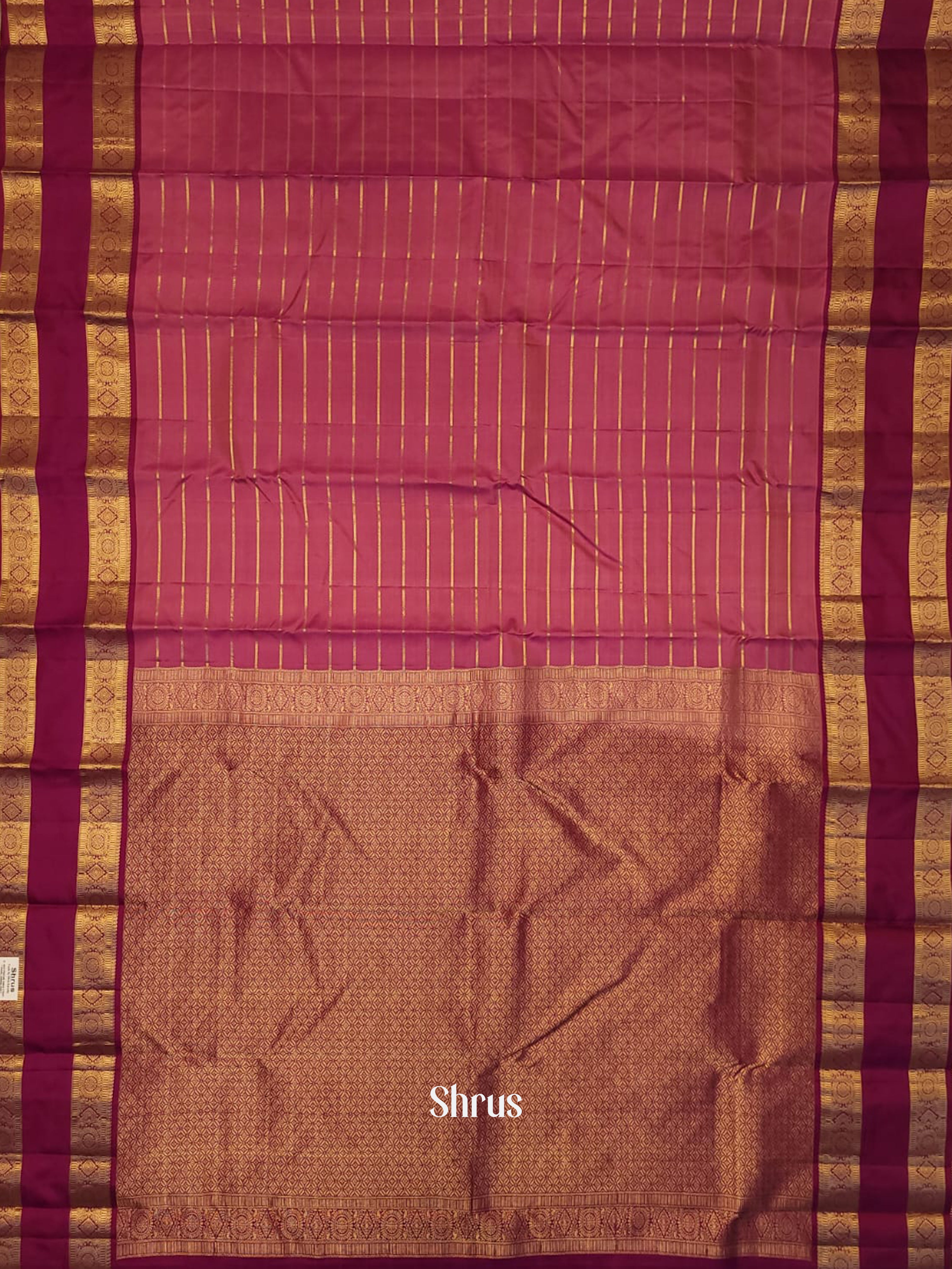 Pink & Dark Pink - Kanchipuram silk Saree