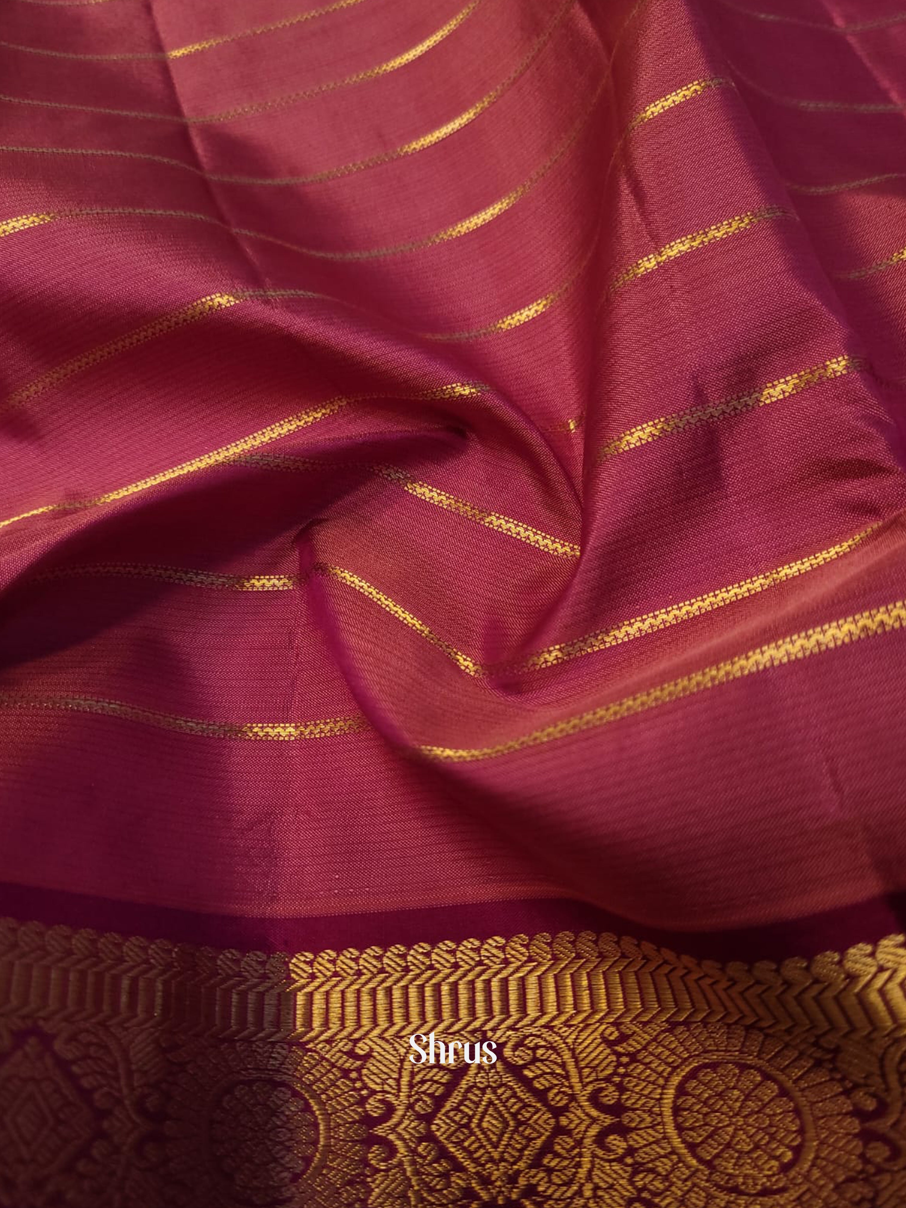 Pink & Dark Pink - Kanchipuram silk Saree