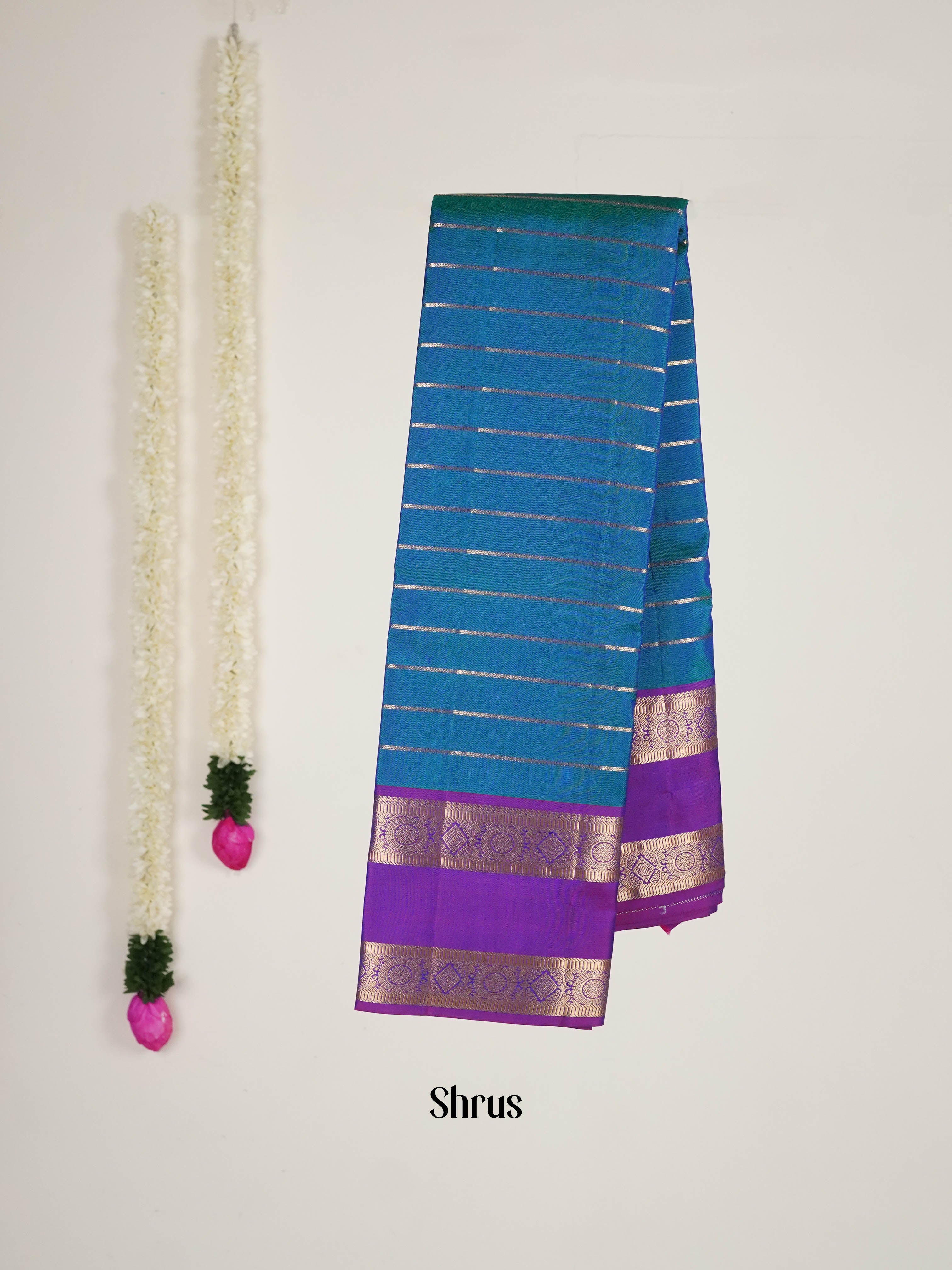 Blue & Violet - Kanchipuram silk Saree