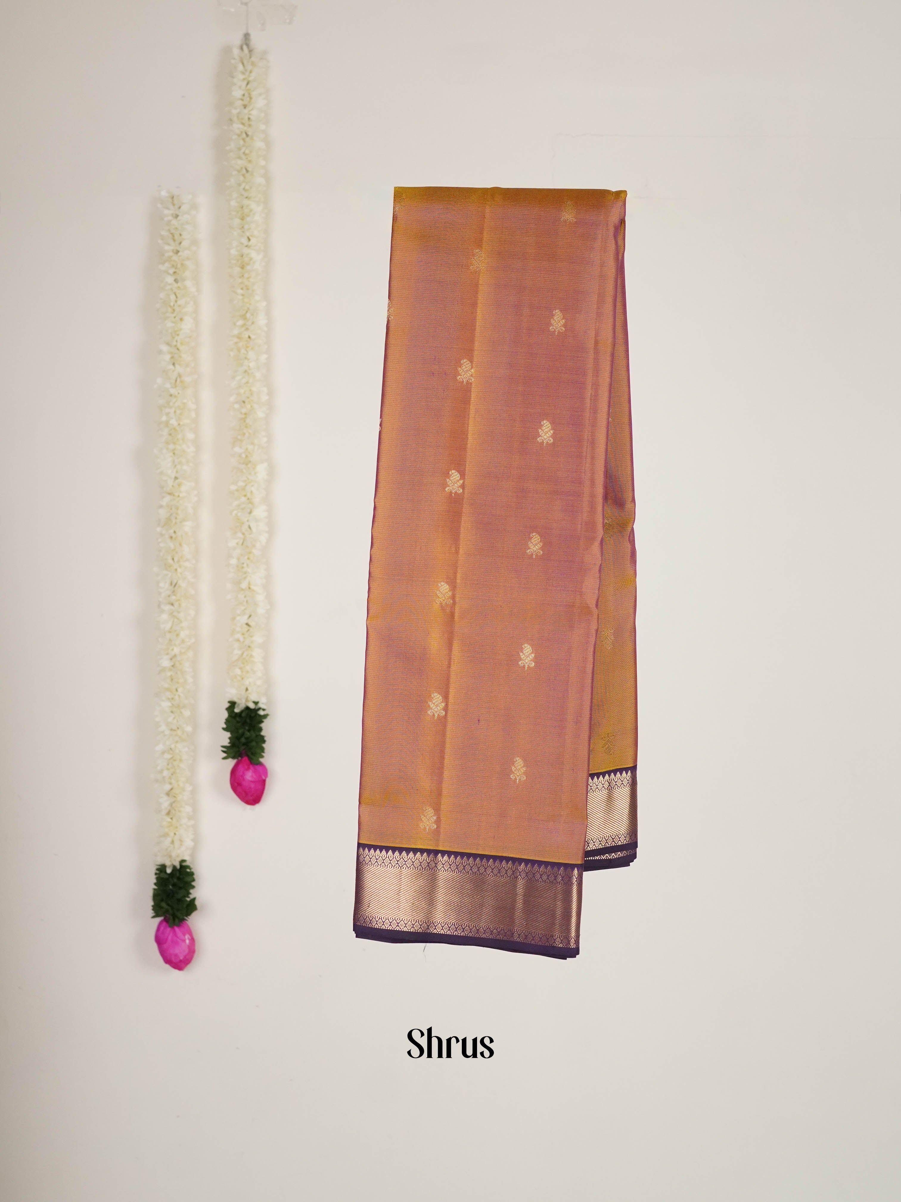 Mustard  & Wine - Kanchipuram silk Saree