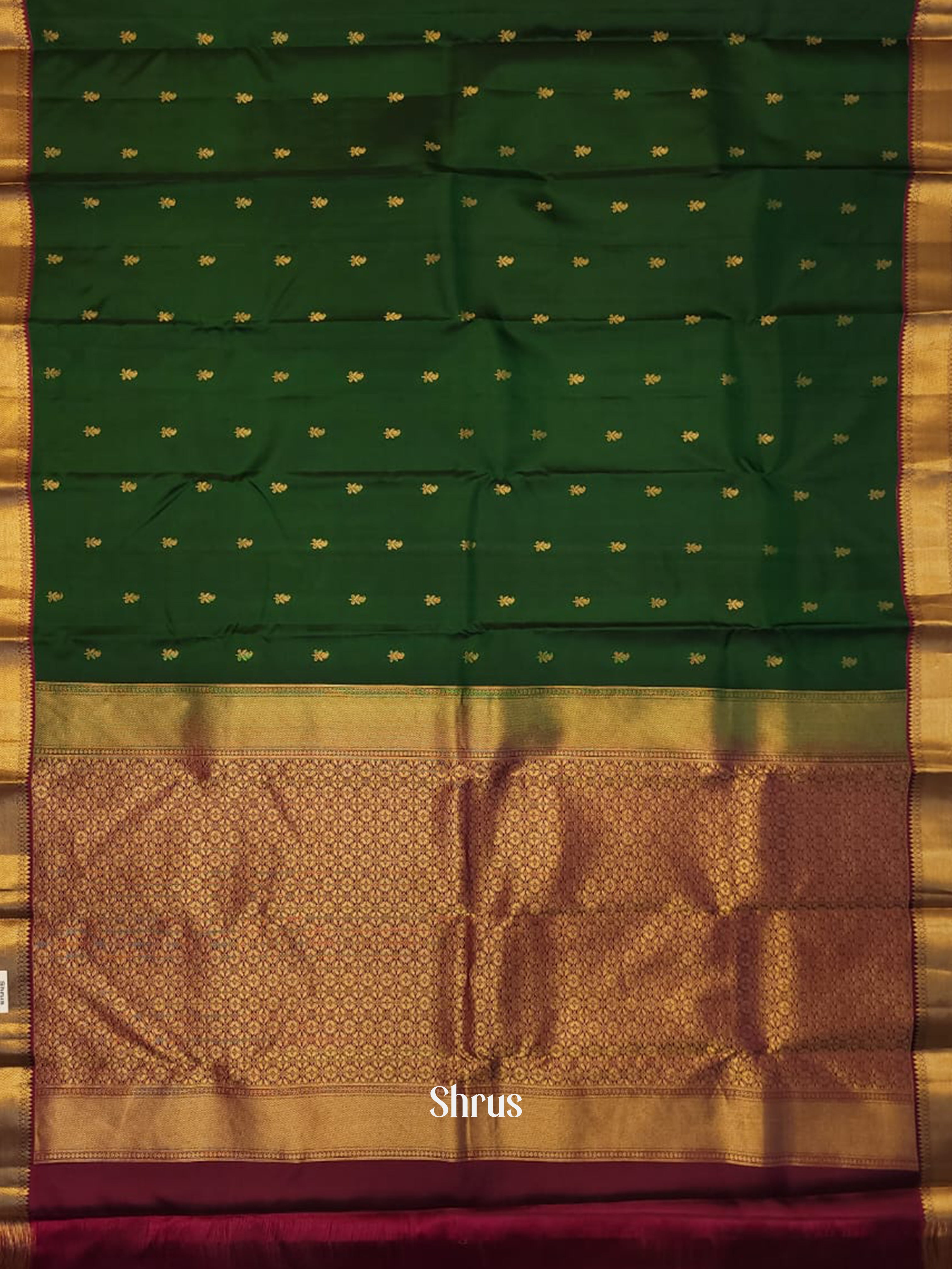 Green & Maroon - Kanchipuram silk Saree