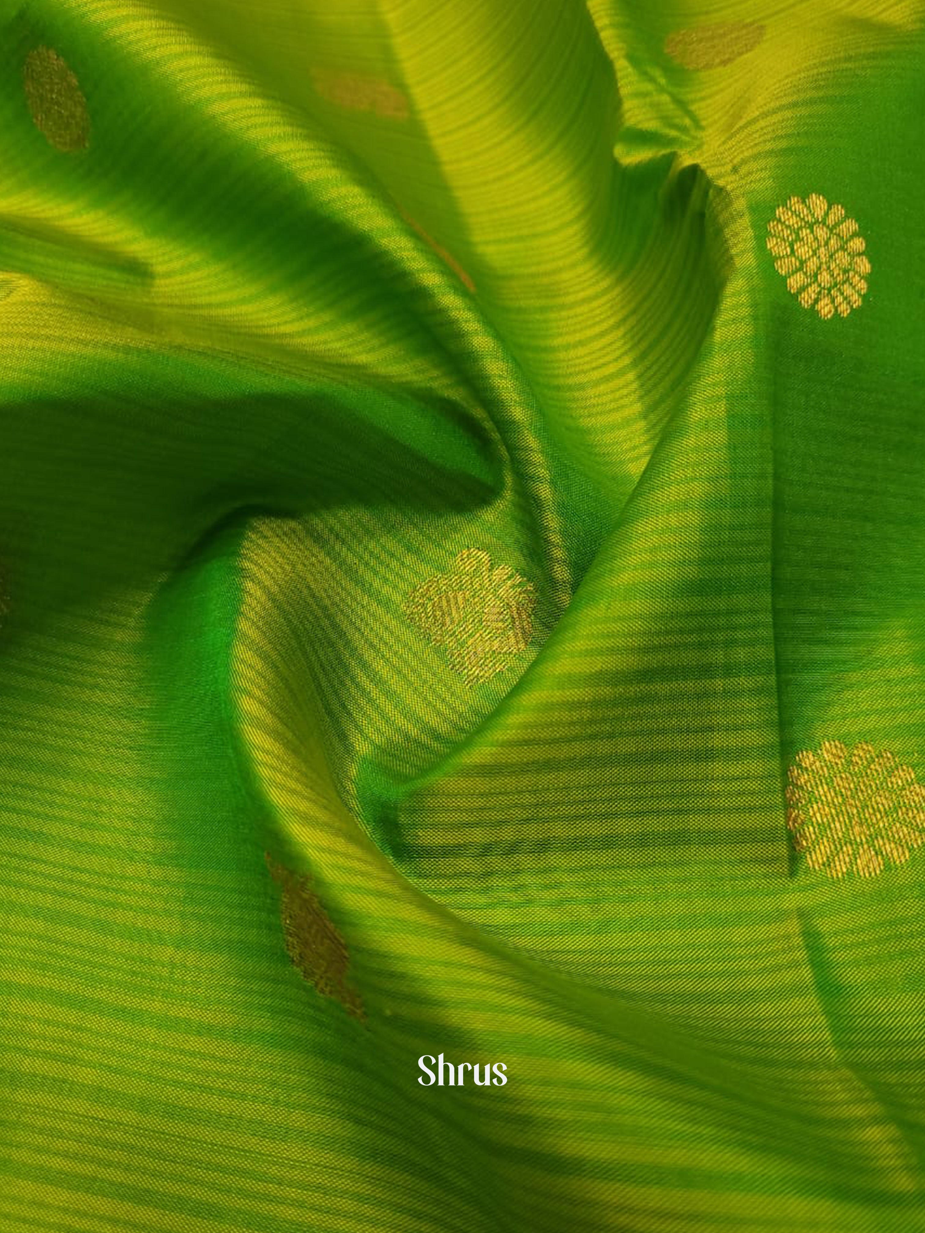 Green & Orangish Pink -  Kanchipuram silk Saree