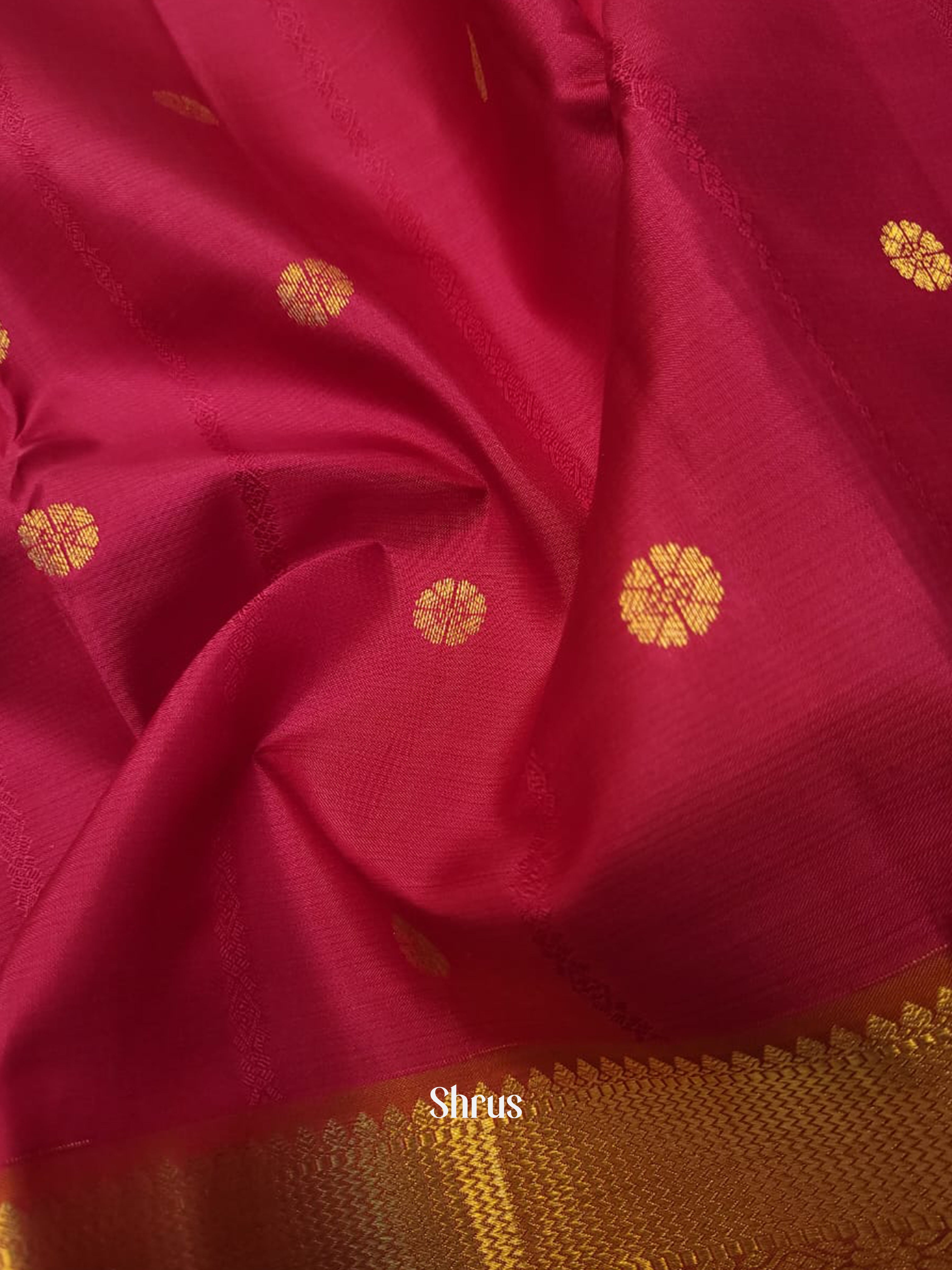 Pink & Orange - Kanchipuram silk Saree