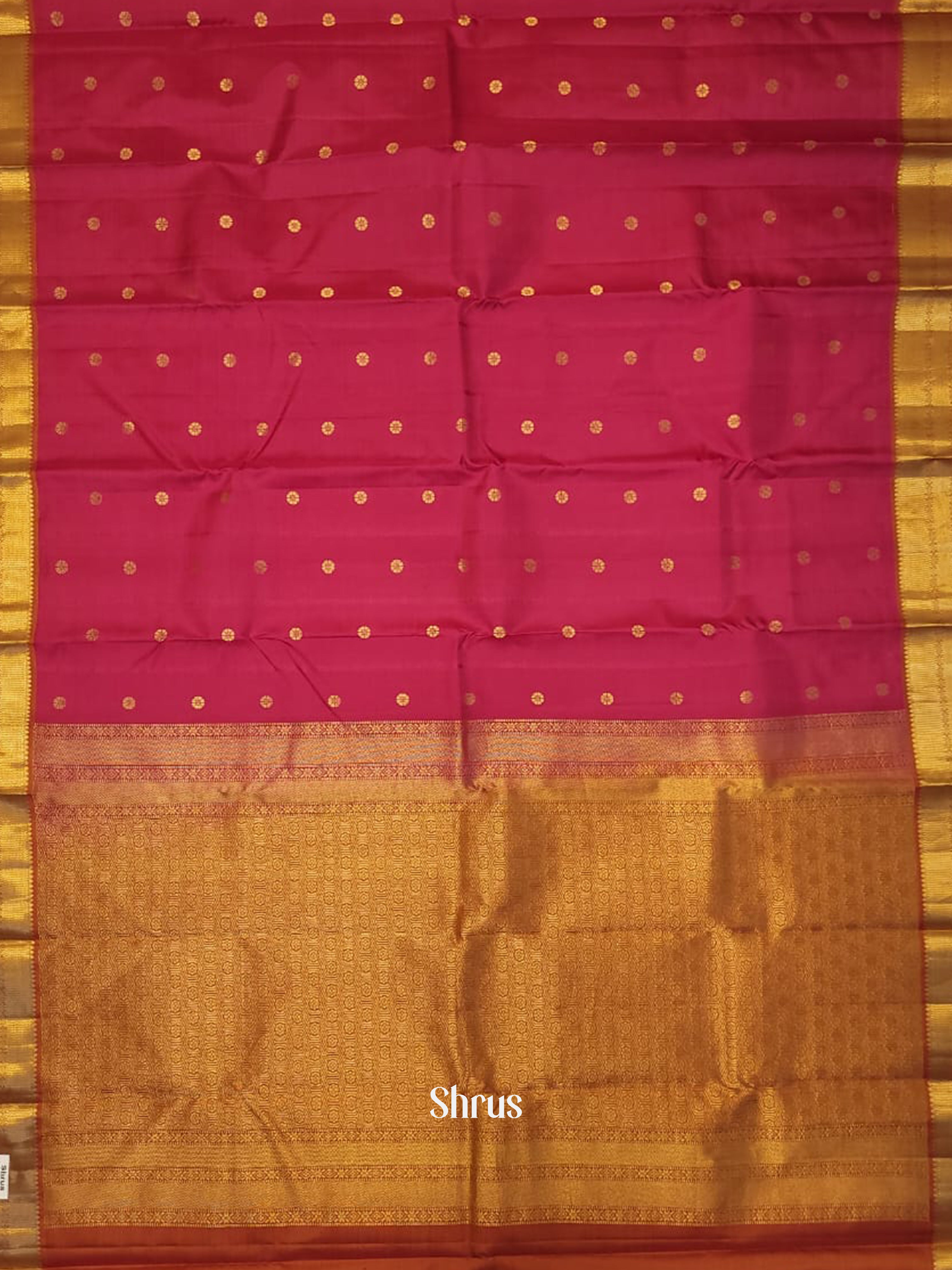 Pink & Orange - Kanchipuram silk Saree