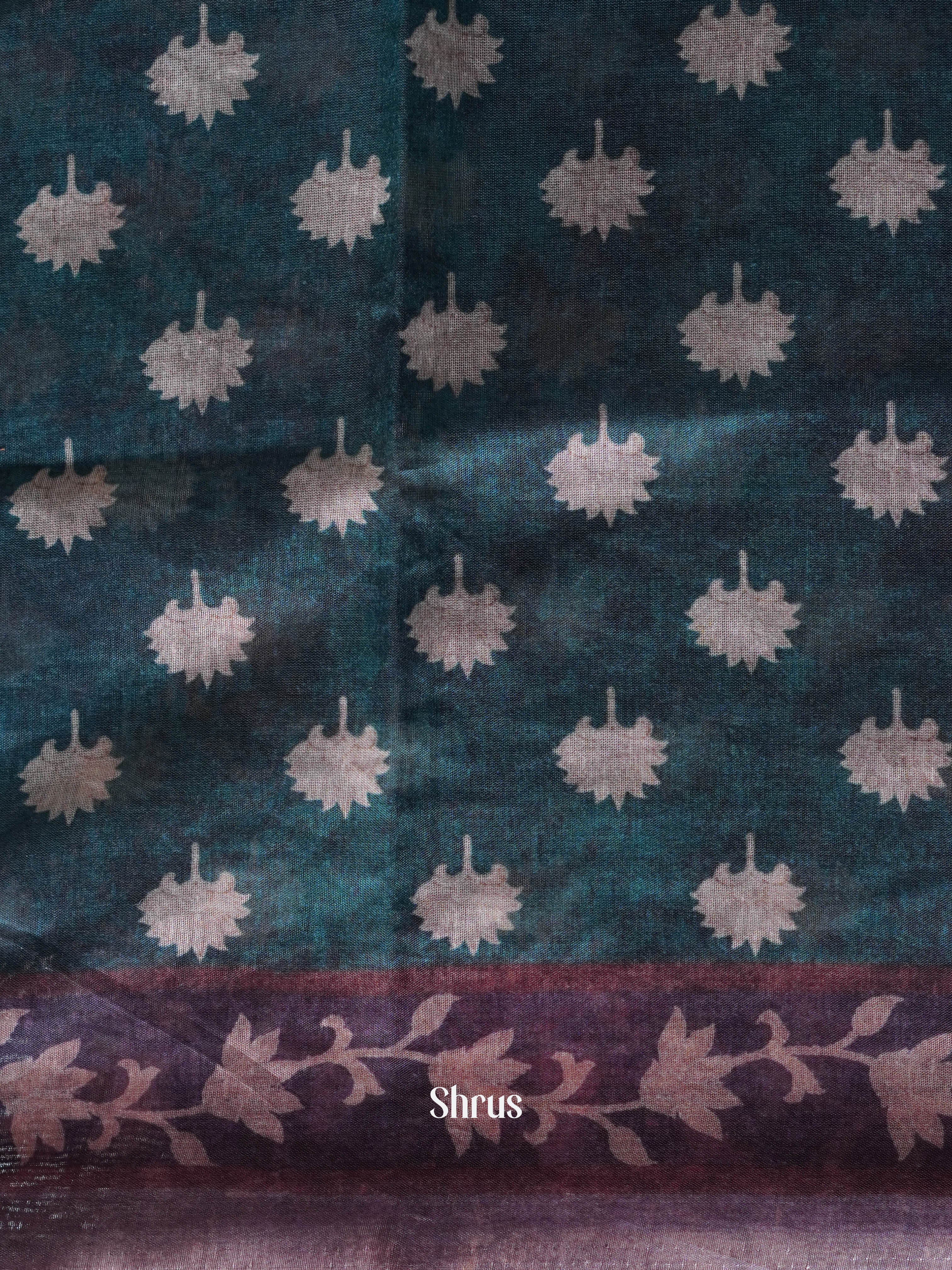 Grey & Blue - Semi Kantha Saree