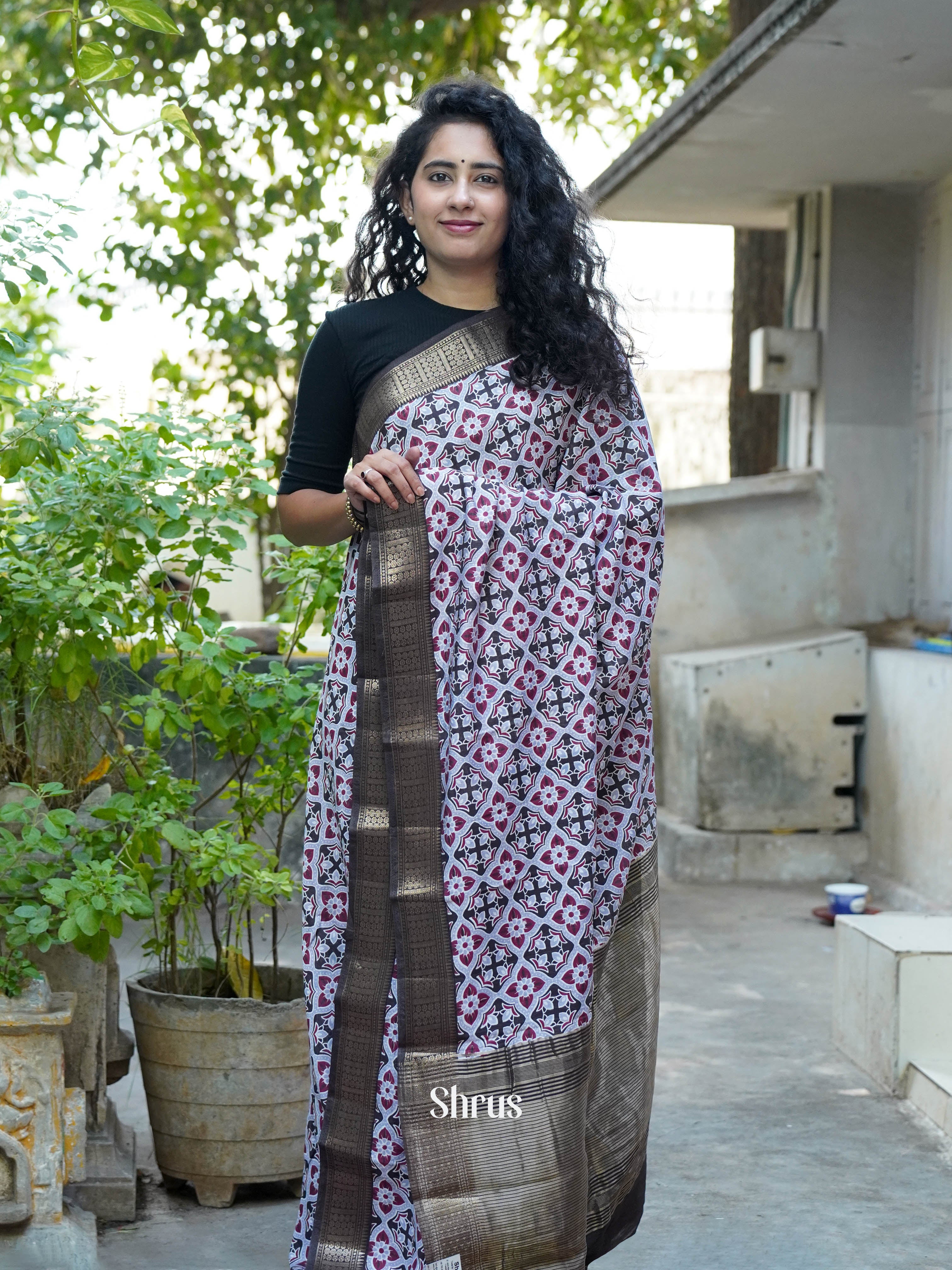 Grey & Black - Art Modal Saree