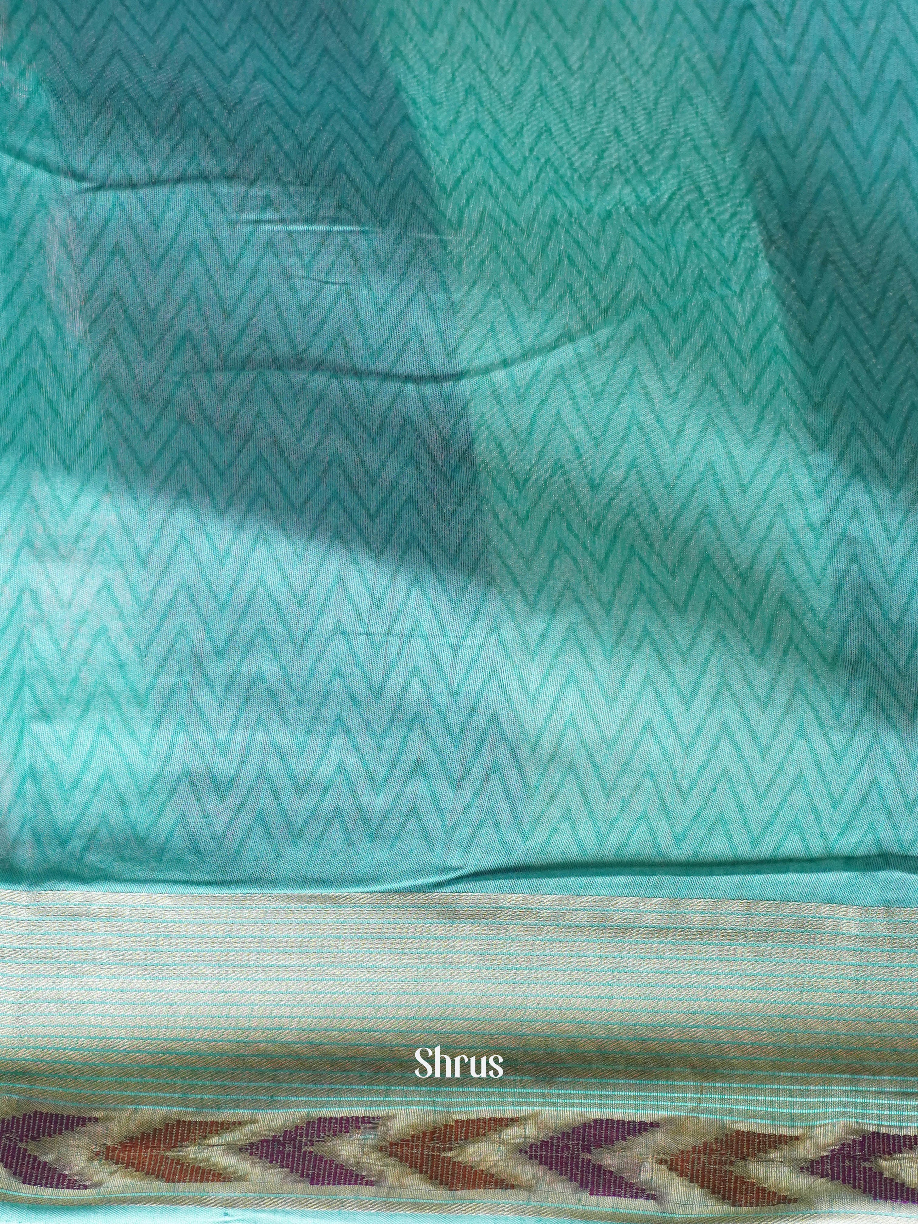 Greenish Blue  - Art modal Saree