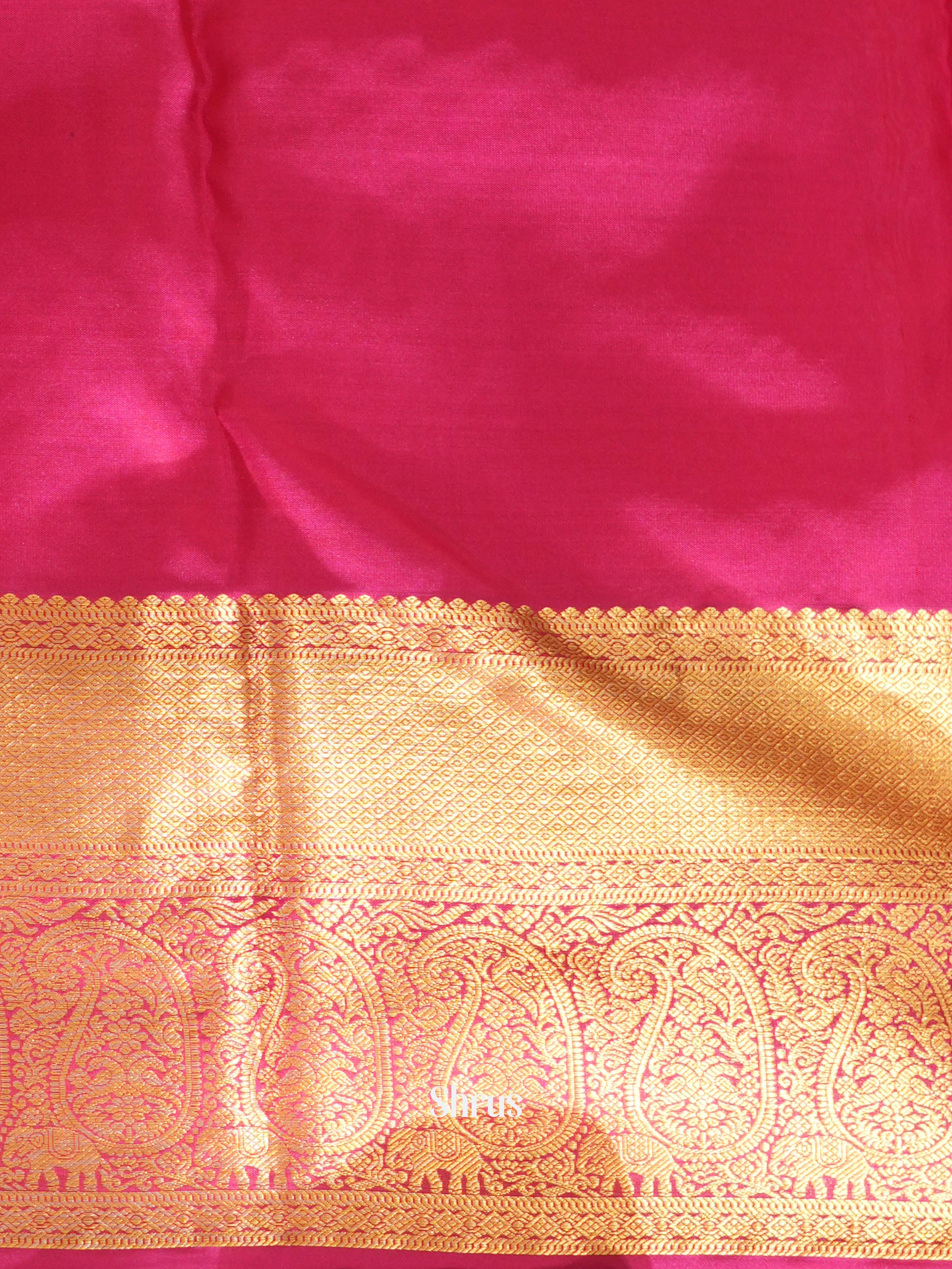 Orange & Majenta - Kanchipuram halfpure Saree