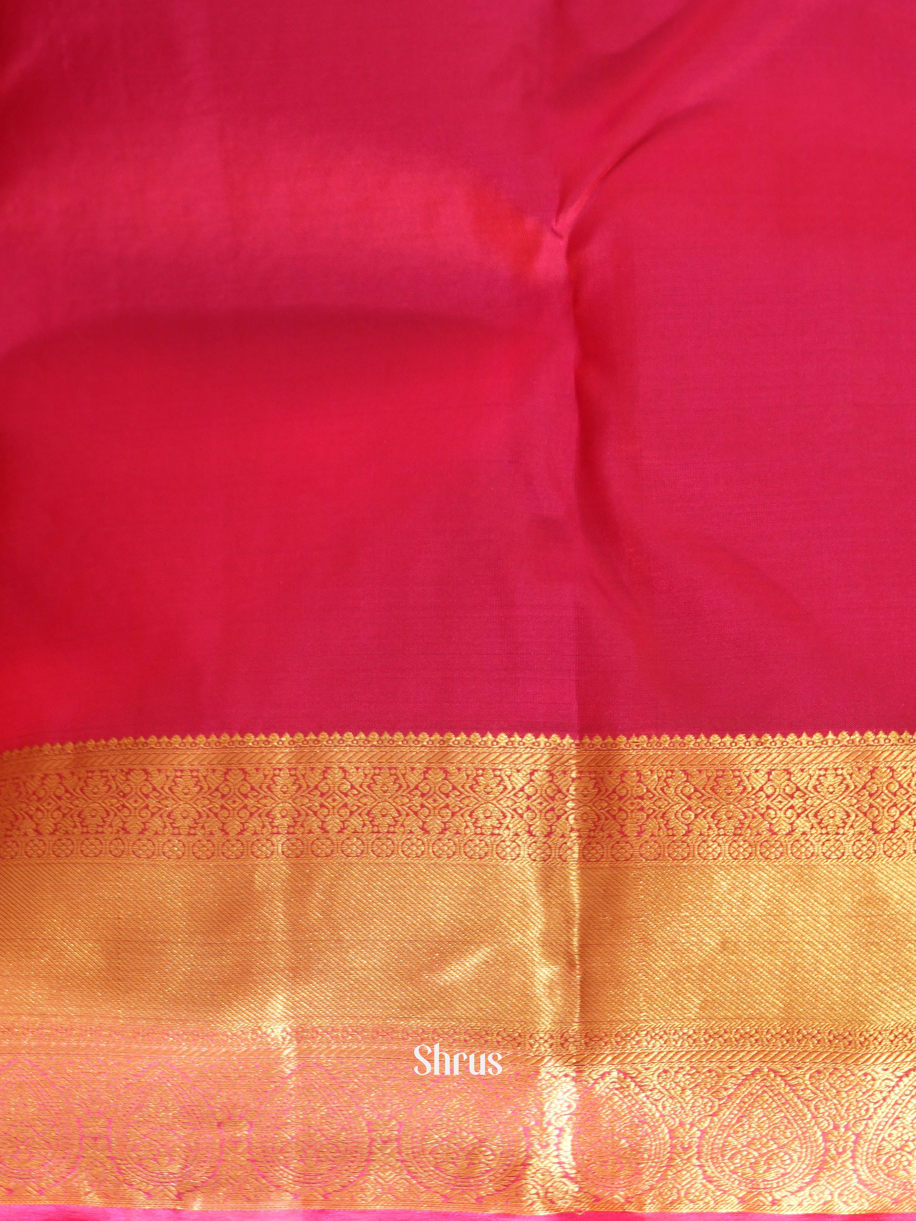 Orange & Maroon - Kanchipuram halfpure Saree