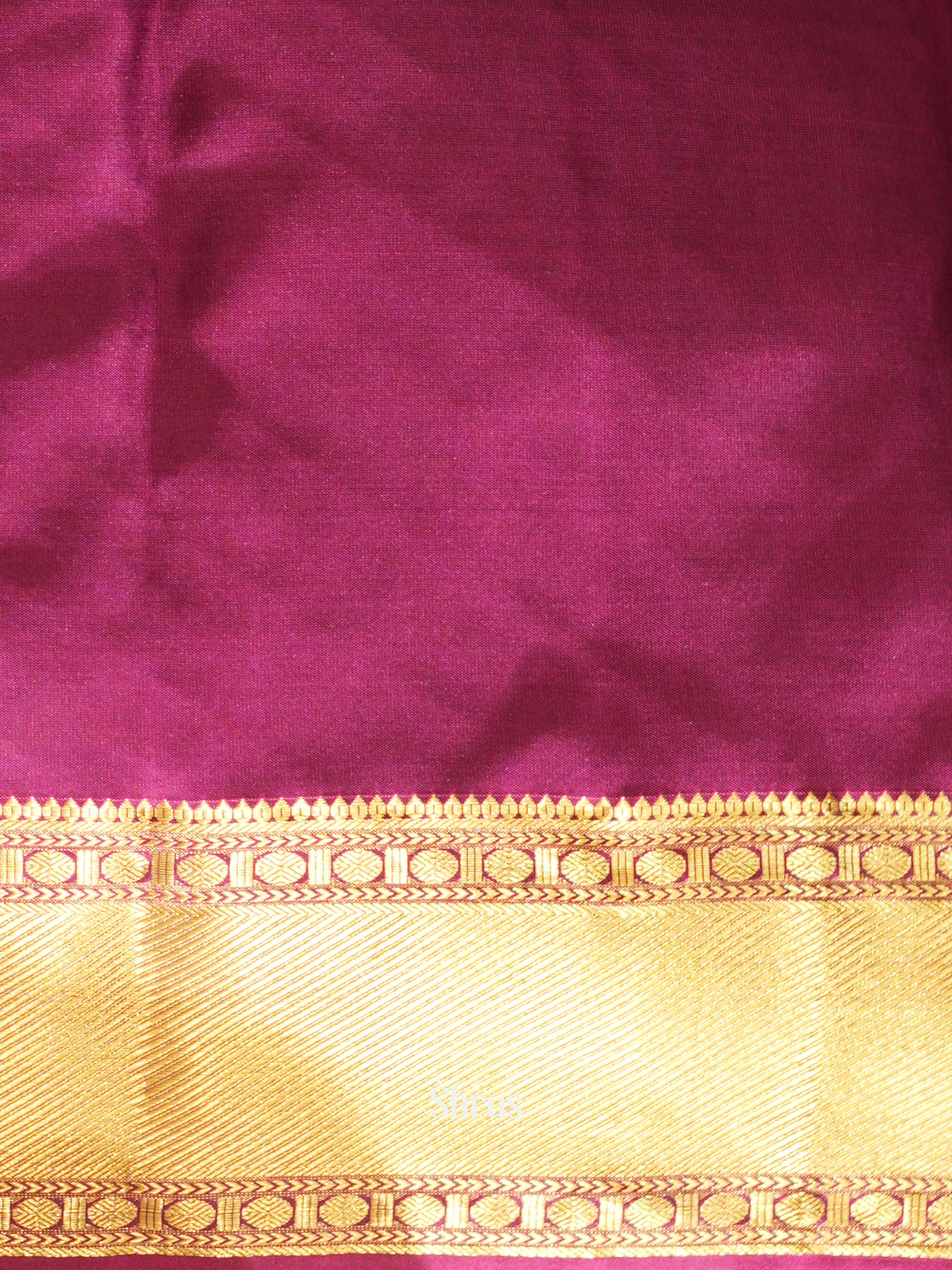 Mehandi Green & Purple - Kanchipuram halfpure Saree