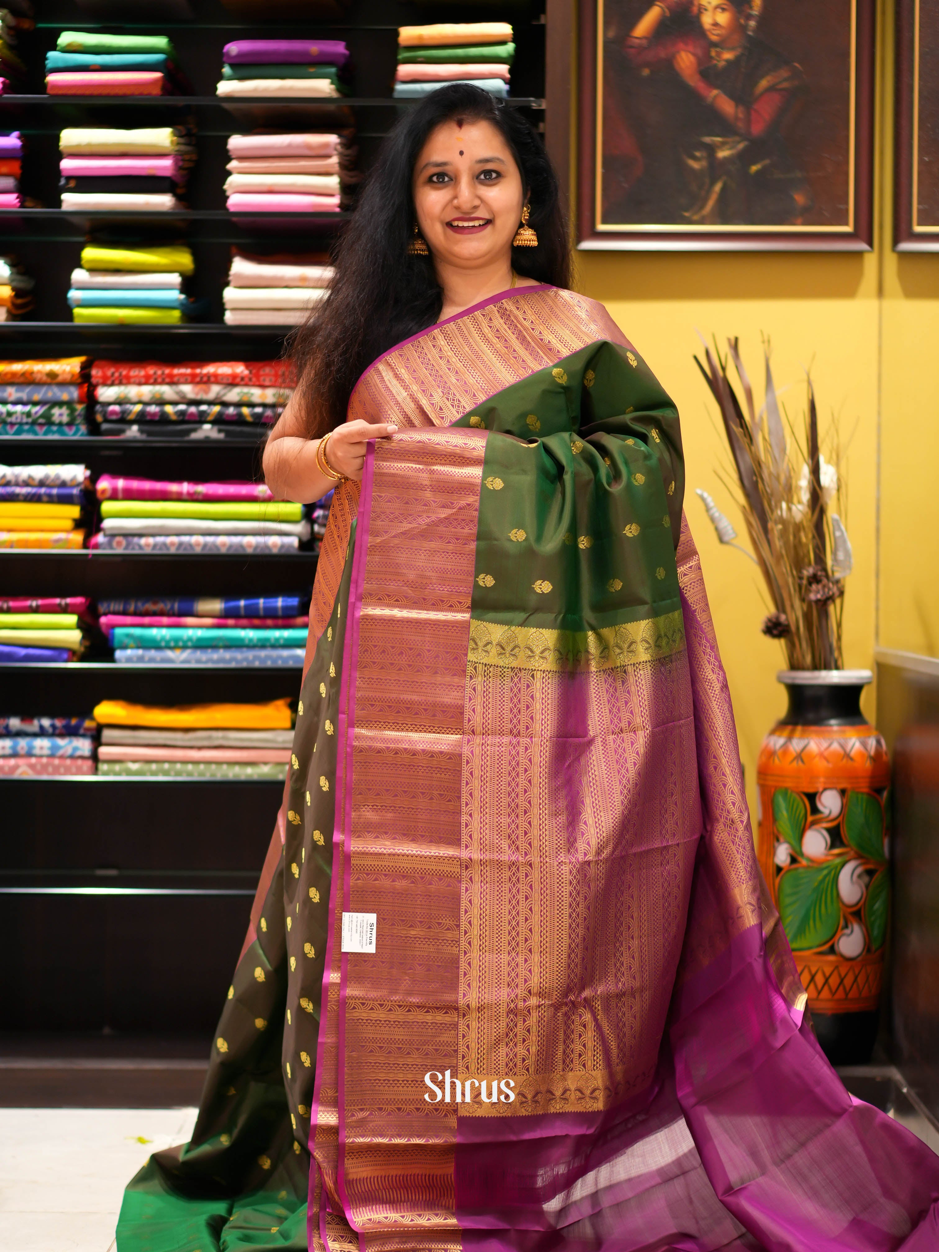 CHS05265 - Kanchipuram halfpure Saree