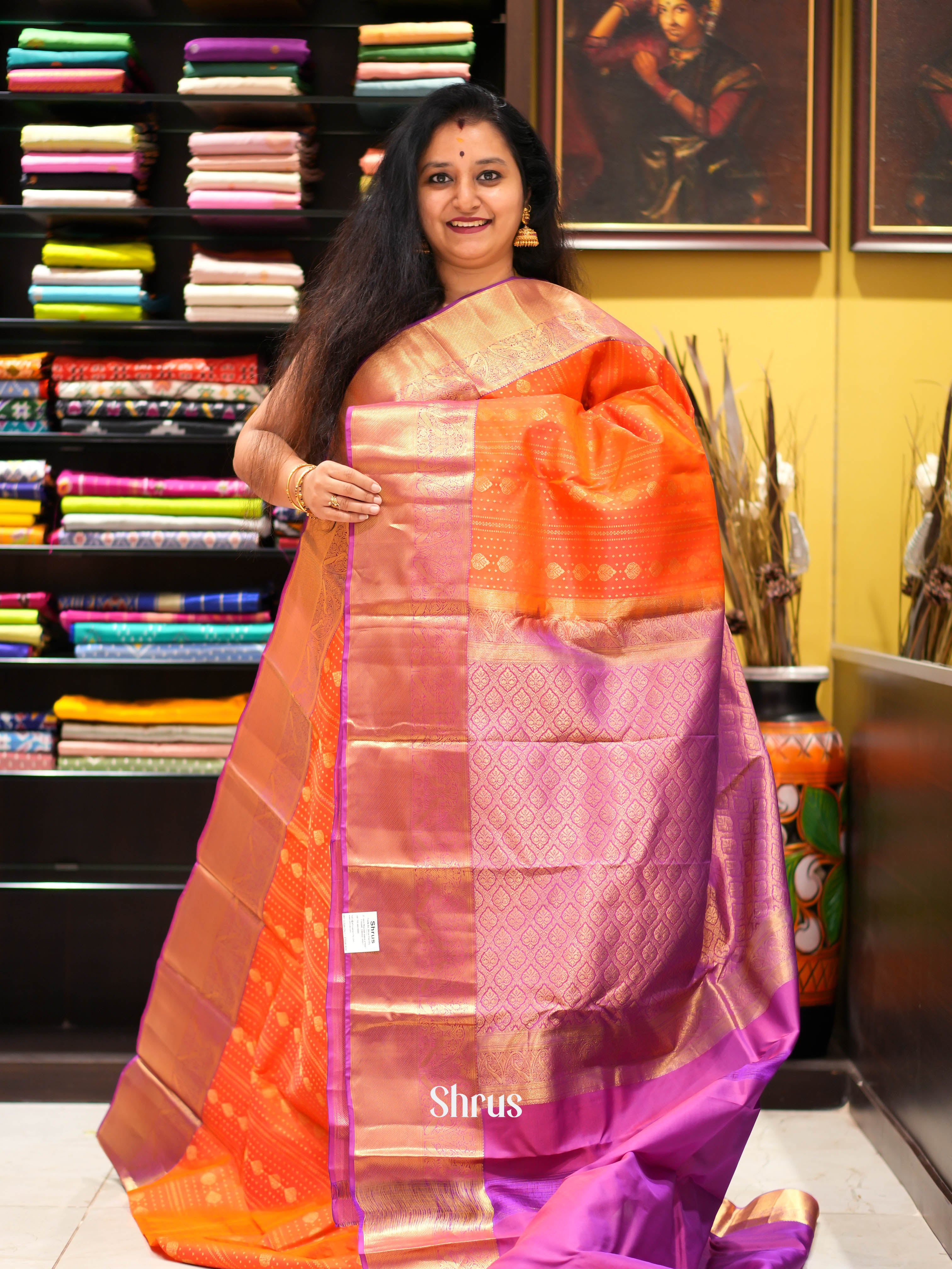 CHS05267 - Kanchipuram halfpure Saree