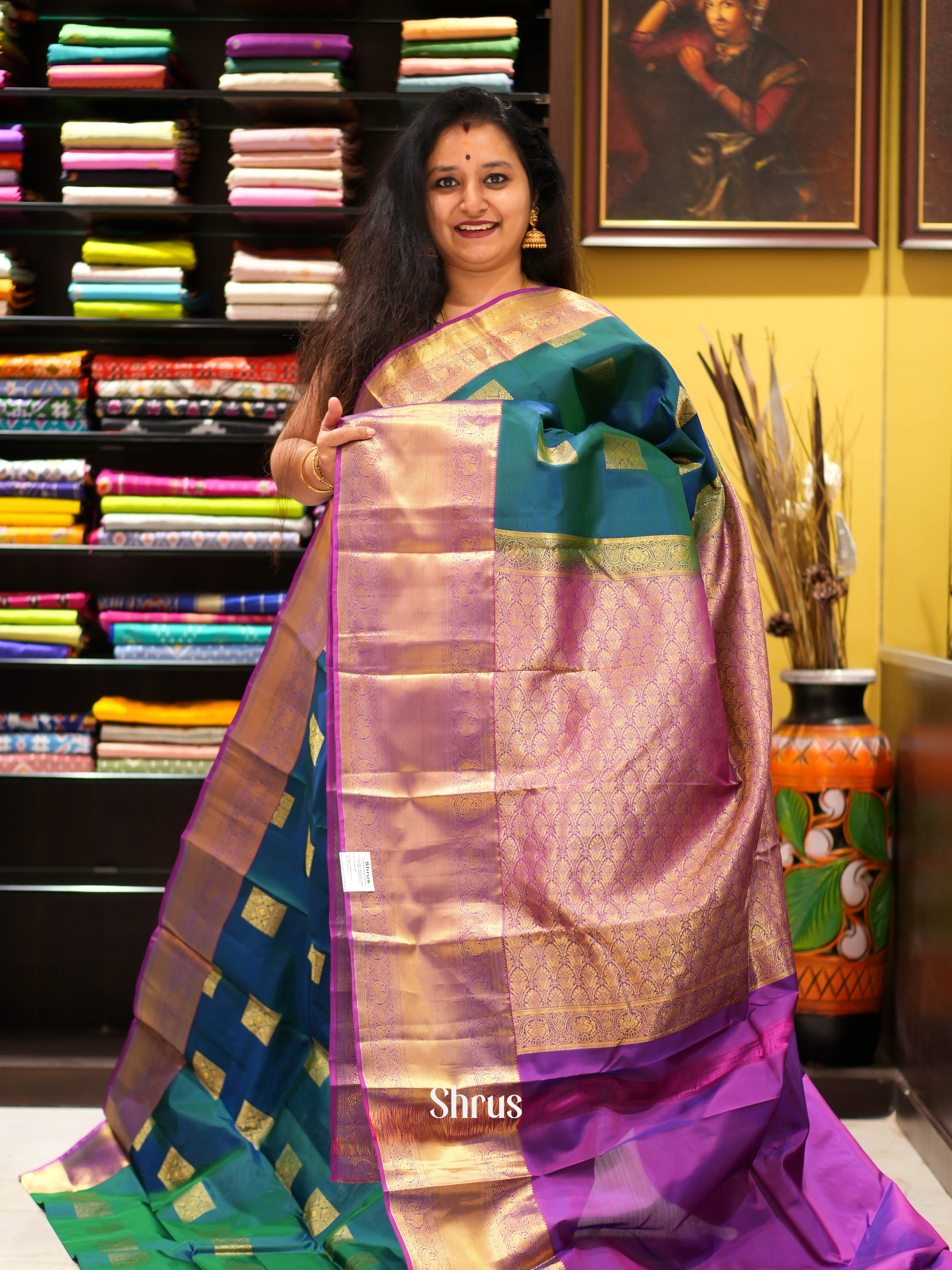 CHS05277 - Kanchipuram halfpure Saree