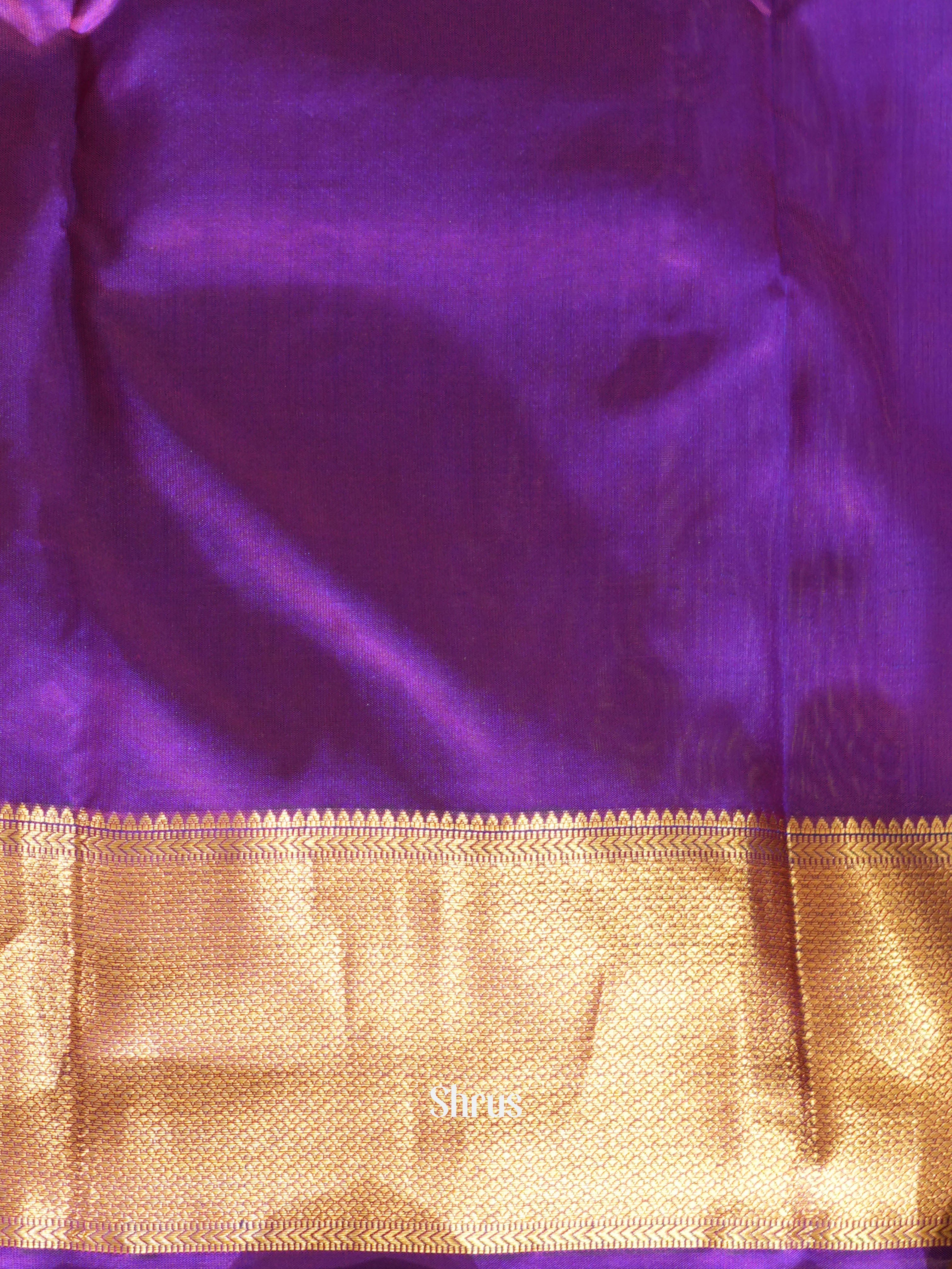 Orange & Violet - Kanchipuram halfpure Saree