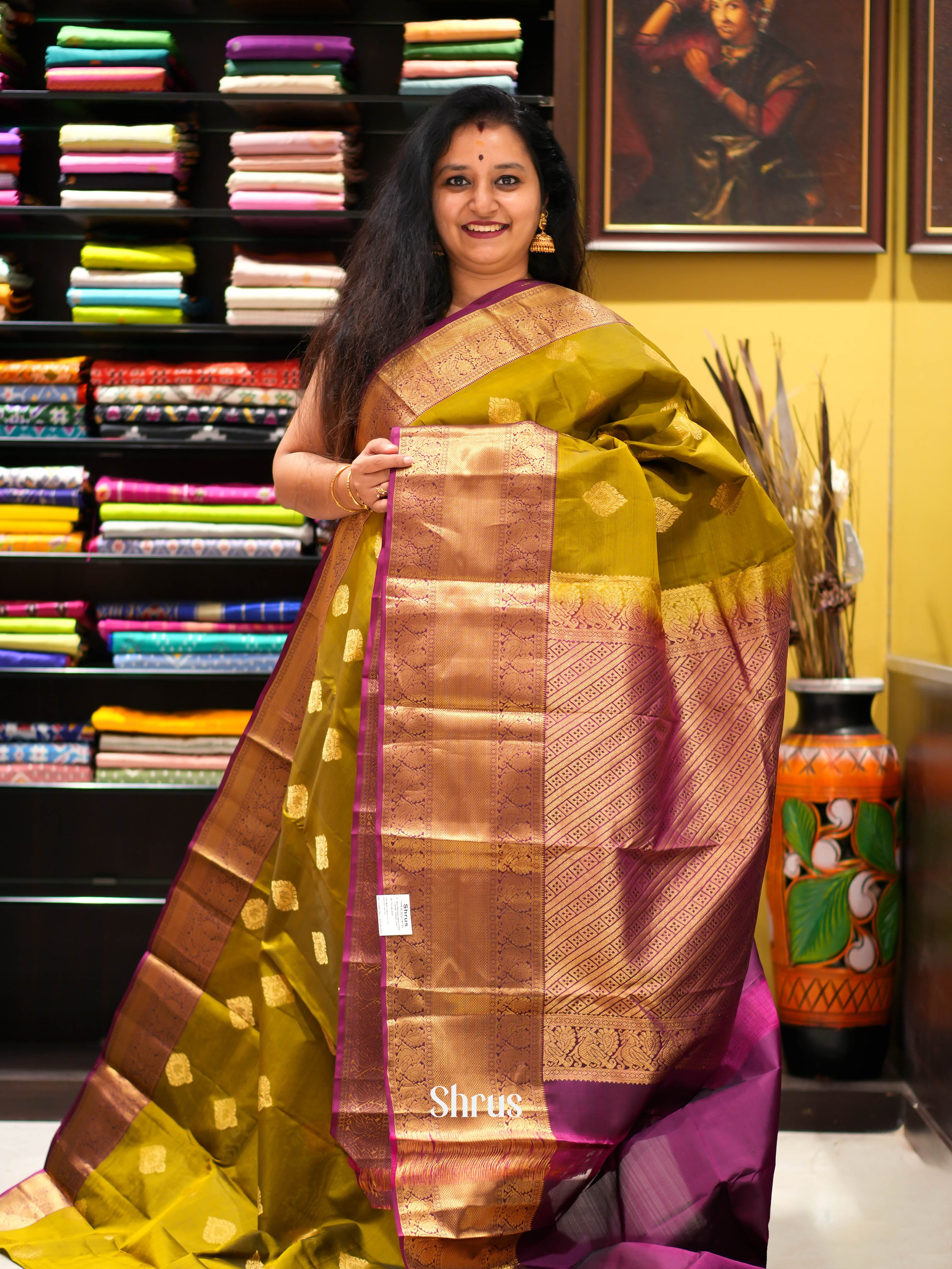 CHS05287 - Kanchipuram halfpure Saree