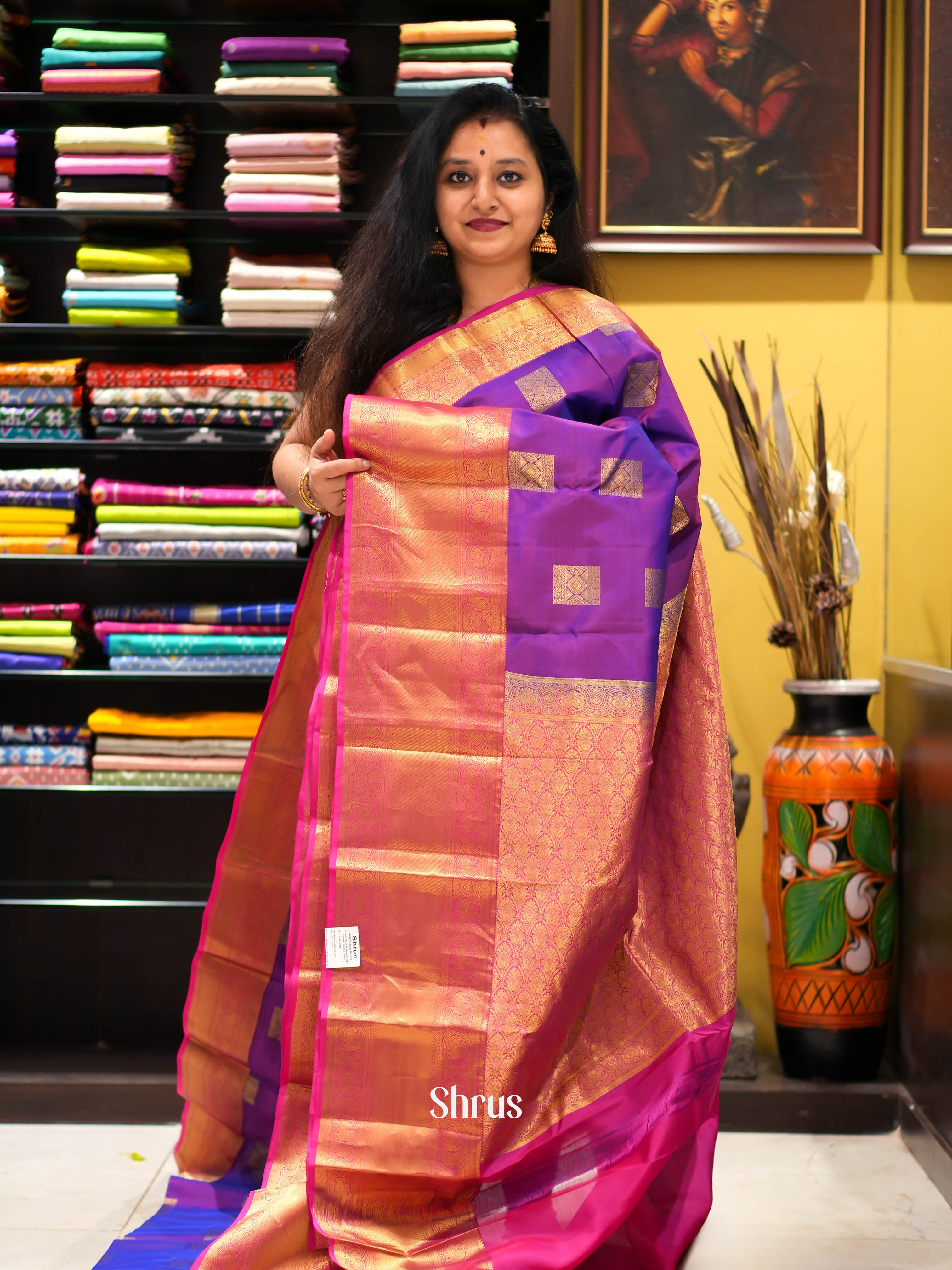 CHS05289 - Kanchipuram halfpure Saree