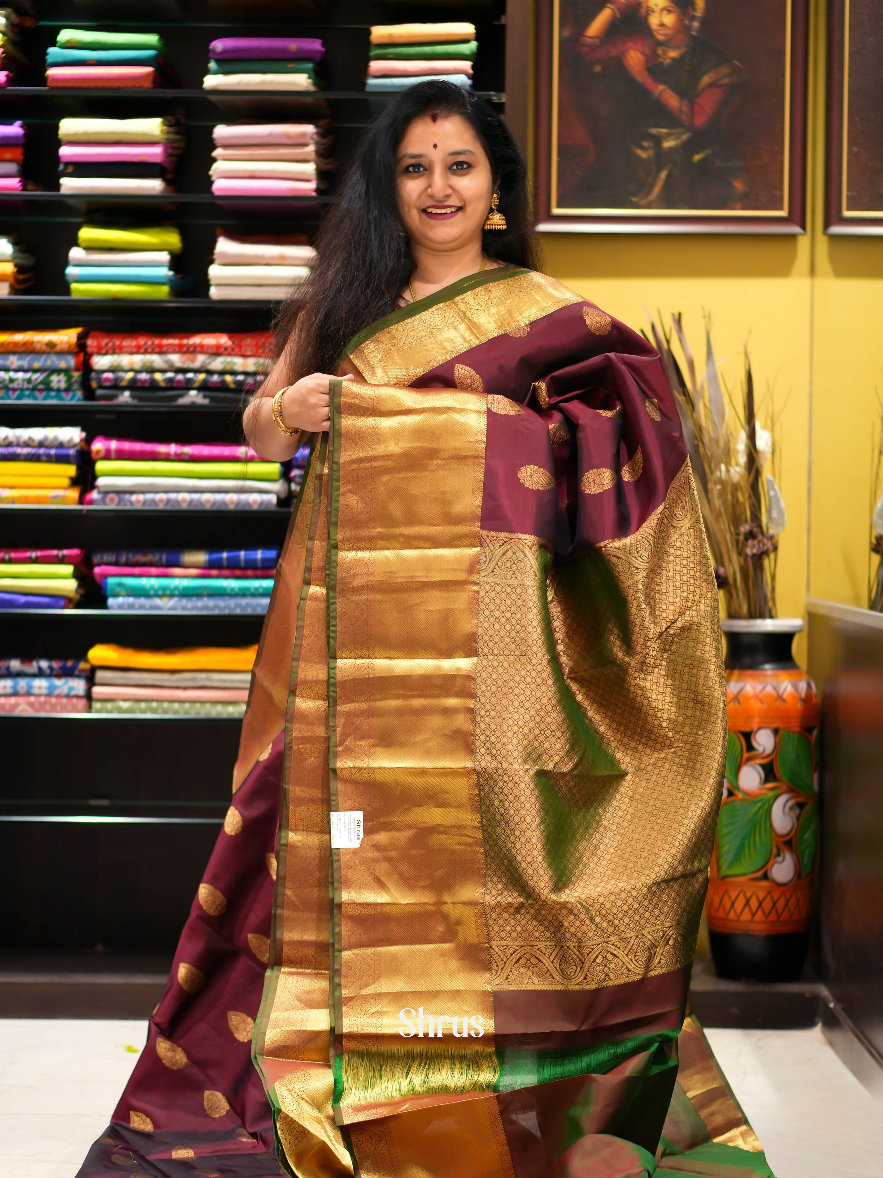 CHS05291 - Kanchipuram halfpure Saree