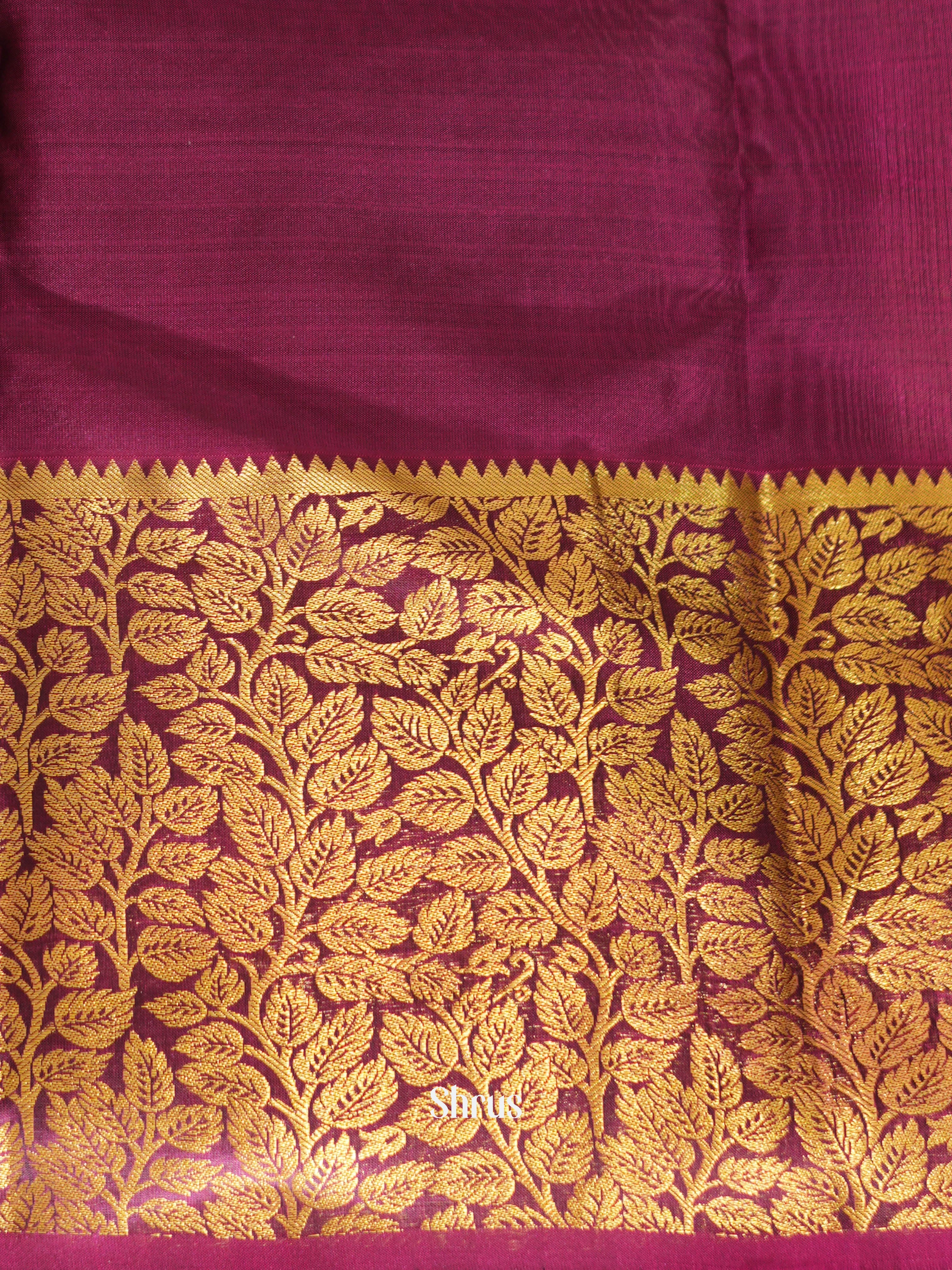 Grey & Purple - Kanchipuram halfpure Saree