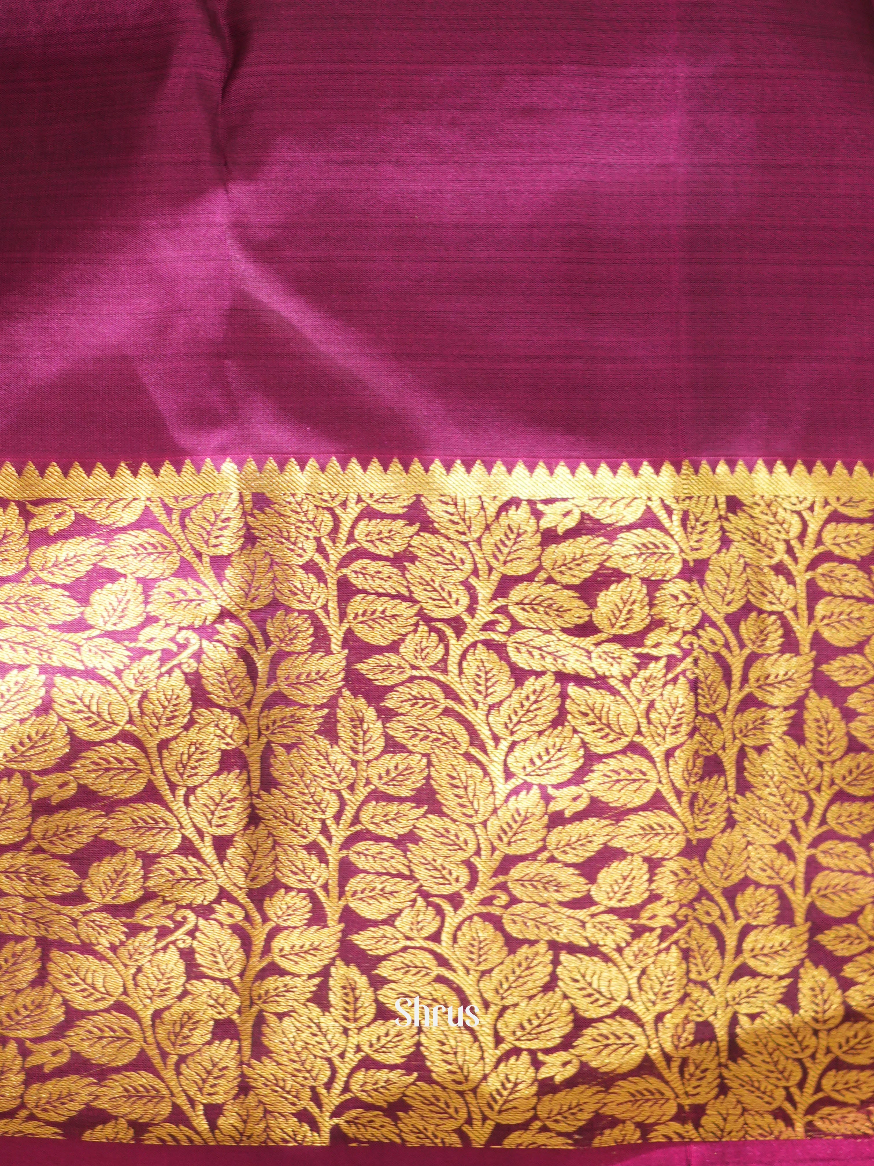 Green & Purple - Kanchipuram halfpure Saree