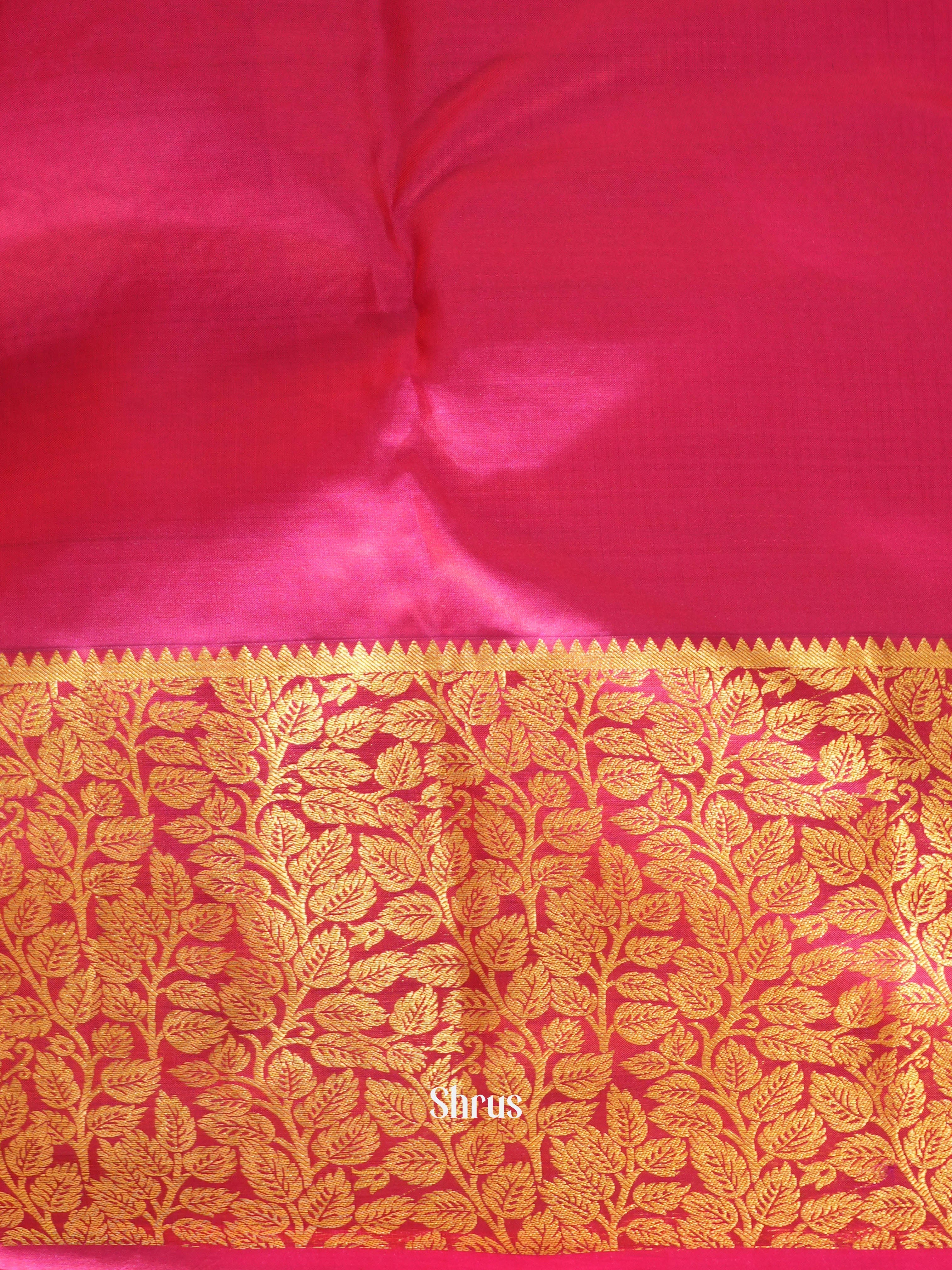 Orange & Pink - Kanchipuram halfpure Saree