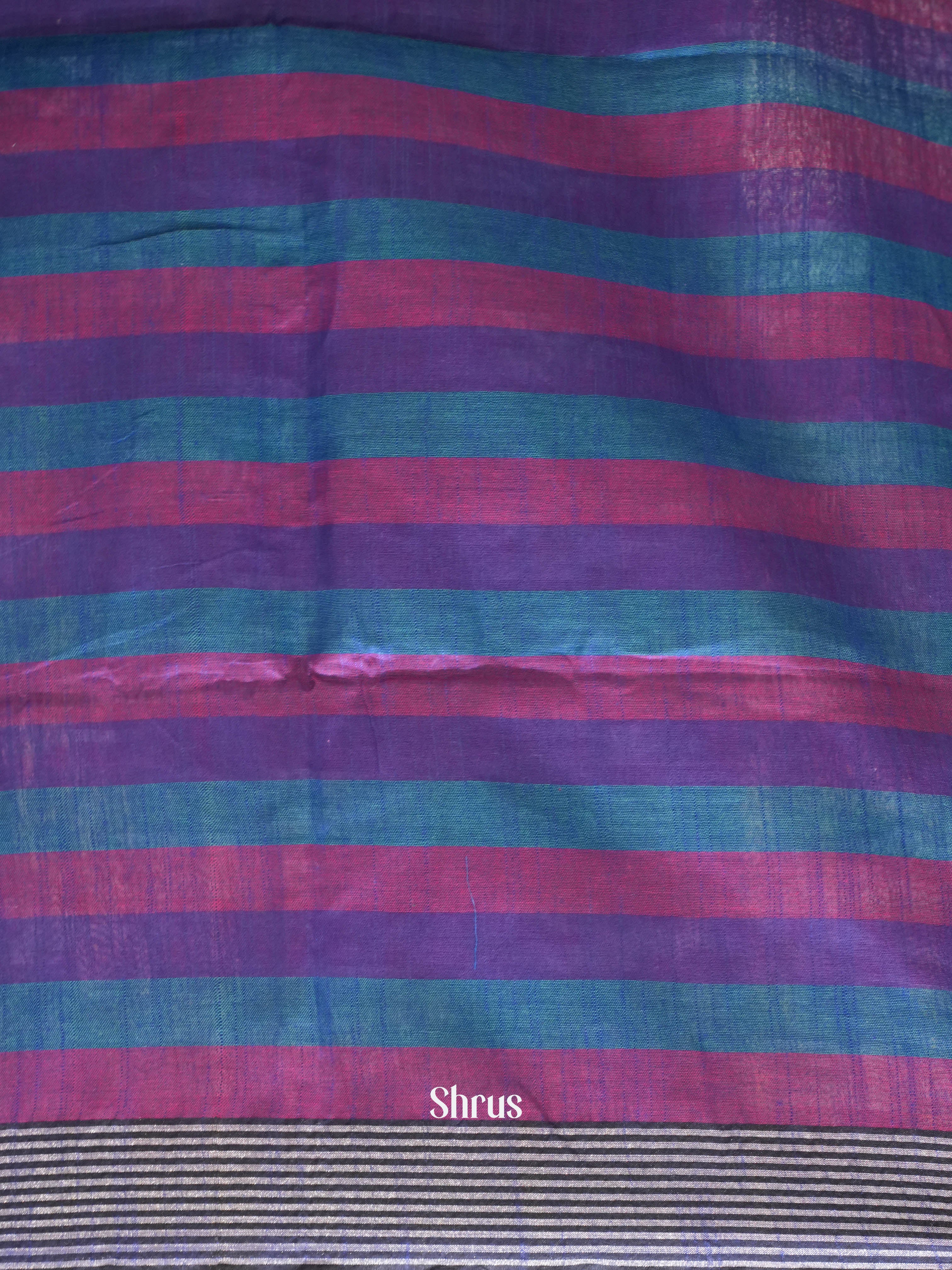 Blue & Pink- semi ikkat Saree