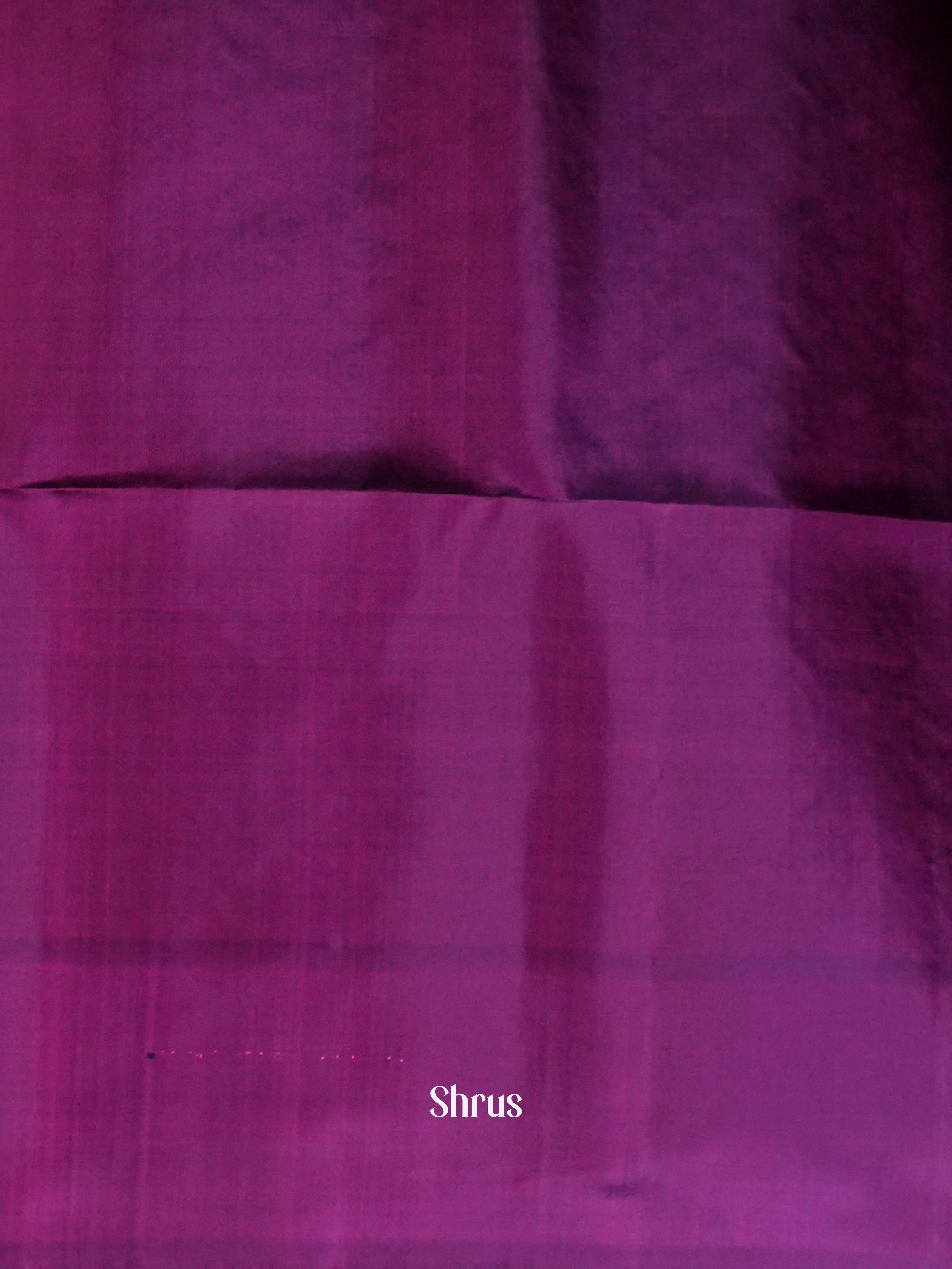 Double  Shaded Peachy Orange & Purple Red  - Soft Silk Saree